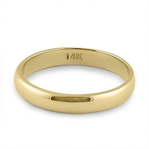 14K Solid Yellow Gold 3mm Plain Wedding Band Ring for Men & Women - Classic Simple Wedding Jewelry for Engagement, Anniversary & Everyday Wear