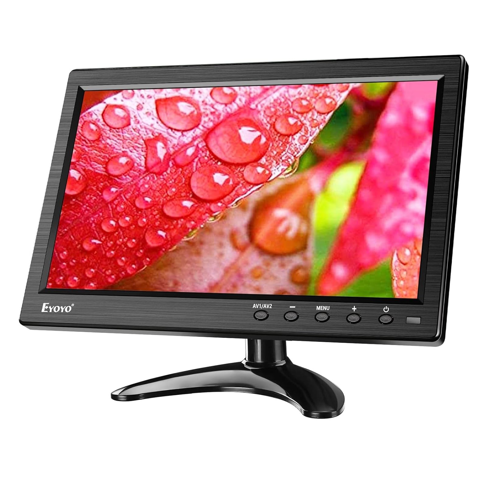 Eyoyo 10 Inch HD TFT LCD Monitor - 1024x600 Resolution, Supports AV/VGA/BNC/HDMI Input for CCTV, DVD, PC & DVR - Built-in Speakers & Remote Control - Ideal for Security Systems, Gaming & Home Entertainment