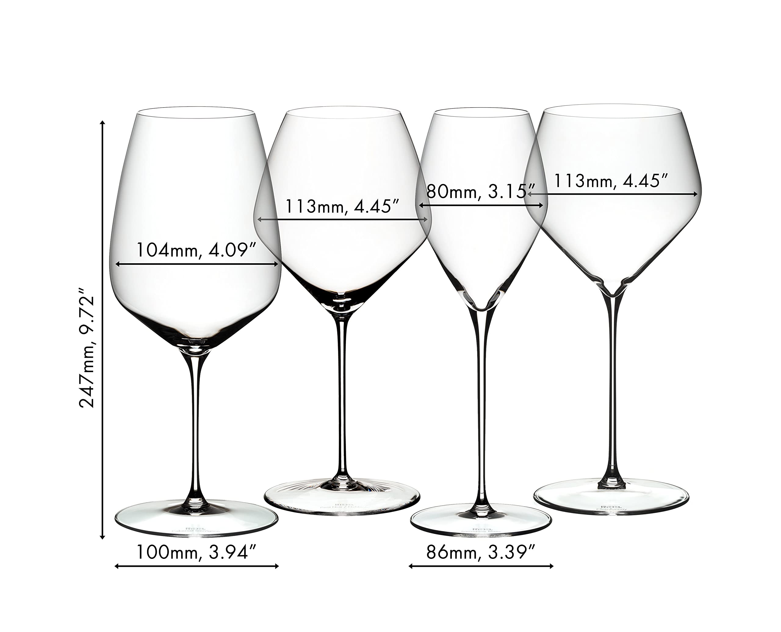 Riedel Veloce Wine Tasting Set - 4-Piece Premium Crystal Glasses for Red & White Wine - Perfect for Wine Enthusiasts & Home Entertaining
