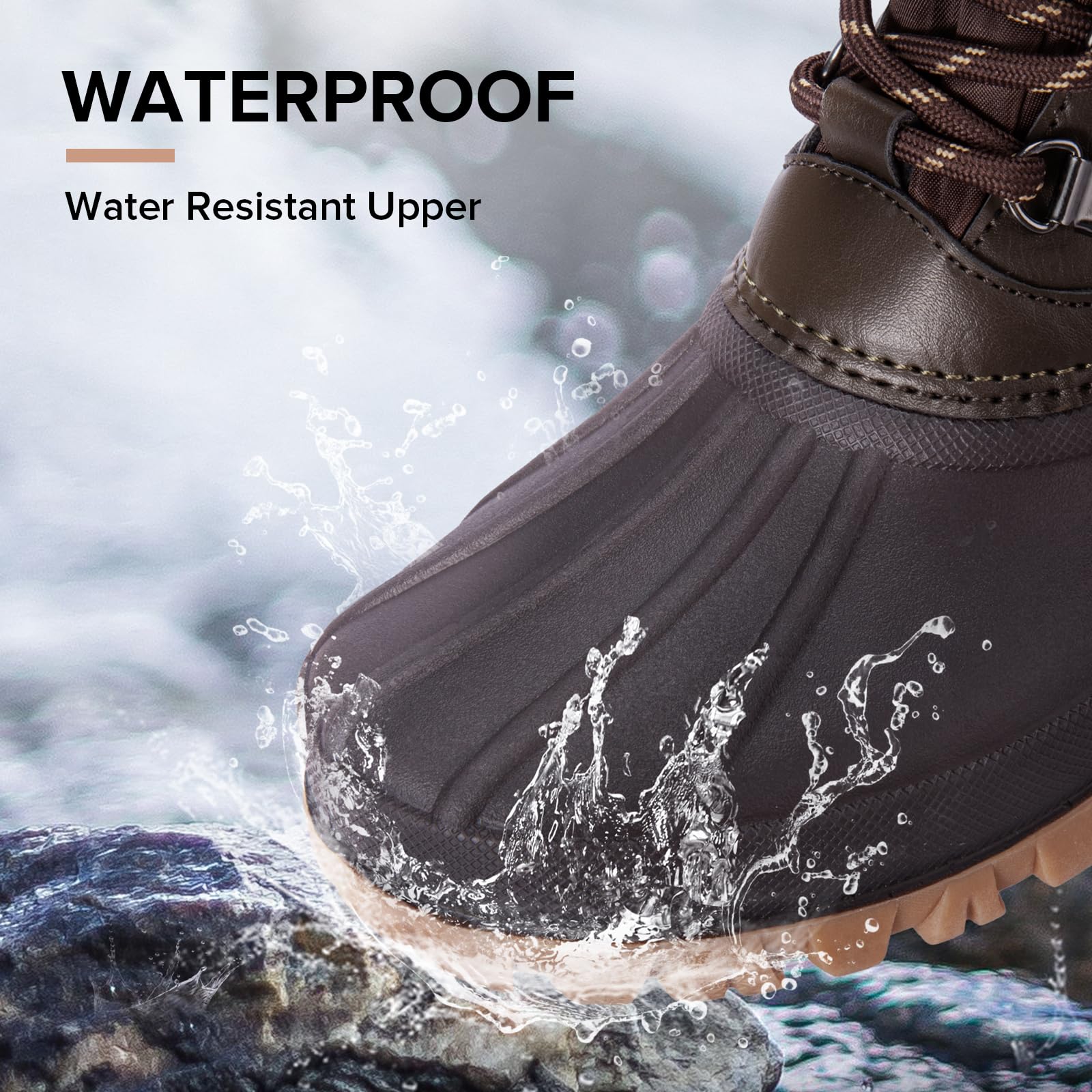 CAMEL CROWN Women's Winter Snow Boots - Waterproof Anti-Slip Fur Lined for Outdoor Hiking