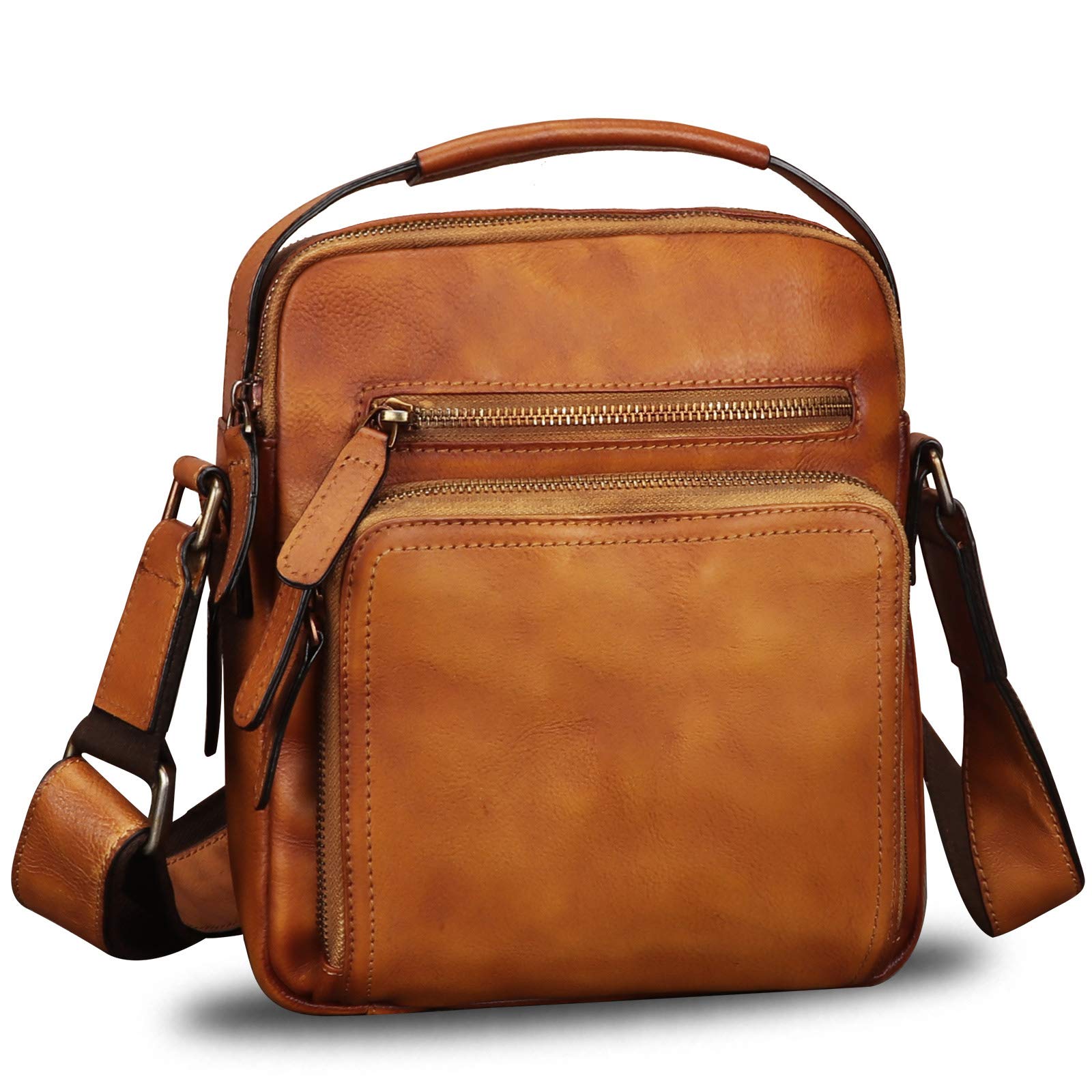 **Genuine Leather Messenger Bag for Men - Vintage Crossbody Shoulder Bag with Adjustable Strap - Perfect for Work, Travel & Everyday Use**