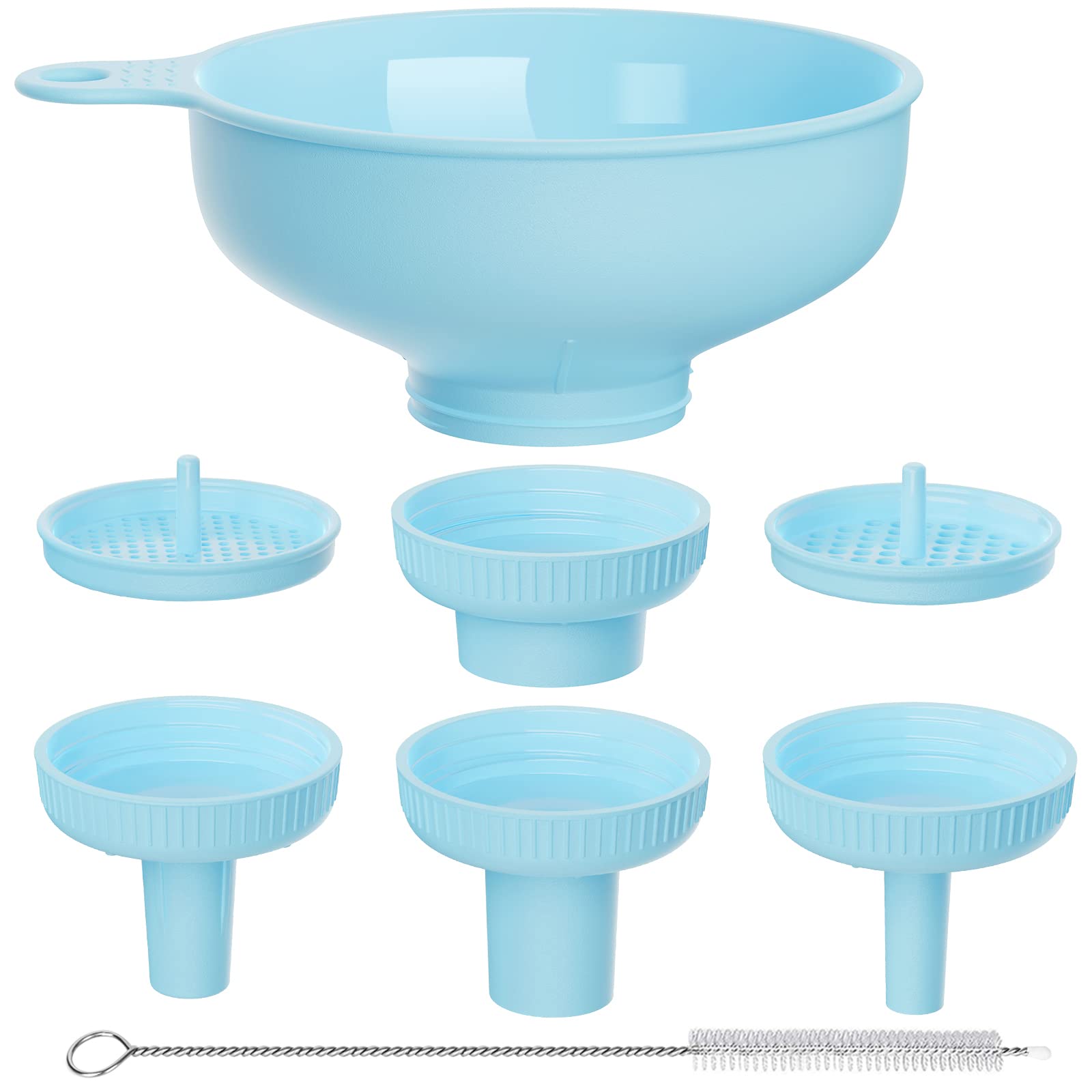 Premium Wide Mouth Kitchen Funnel Set - 4 Size Food Grade Plastic Funnels for Canning, Cooking & Filling Mason Jars - Ideal for Oils, Sauces, Spices, Shampoo & DIY Projects (Great for Home Kitchen, Baking & Preserving)