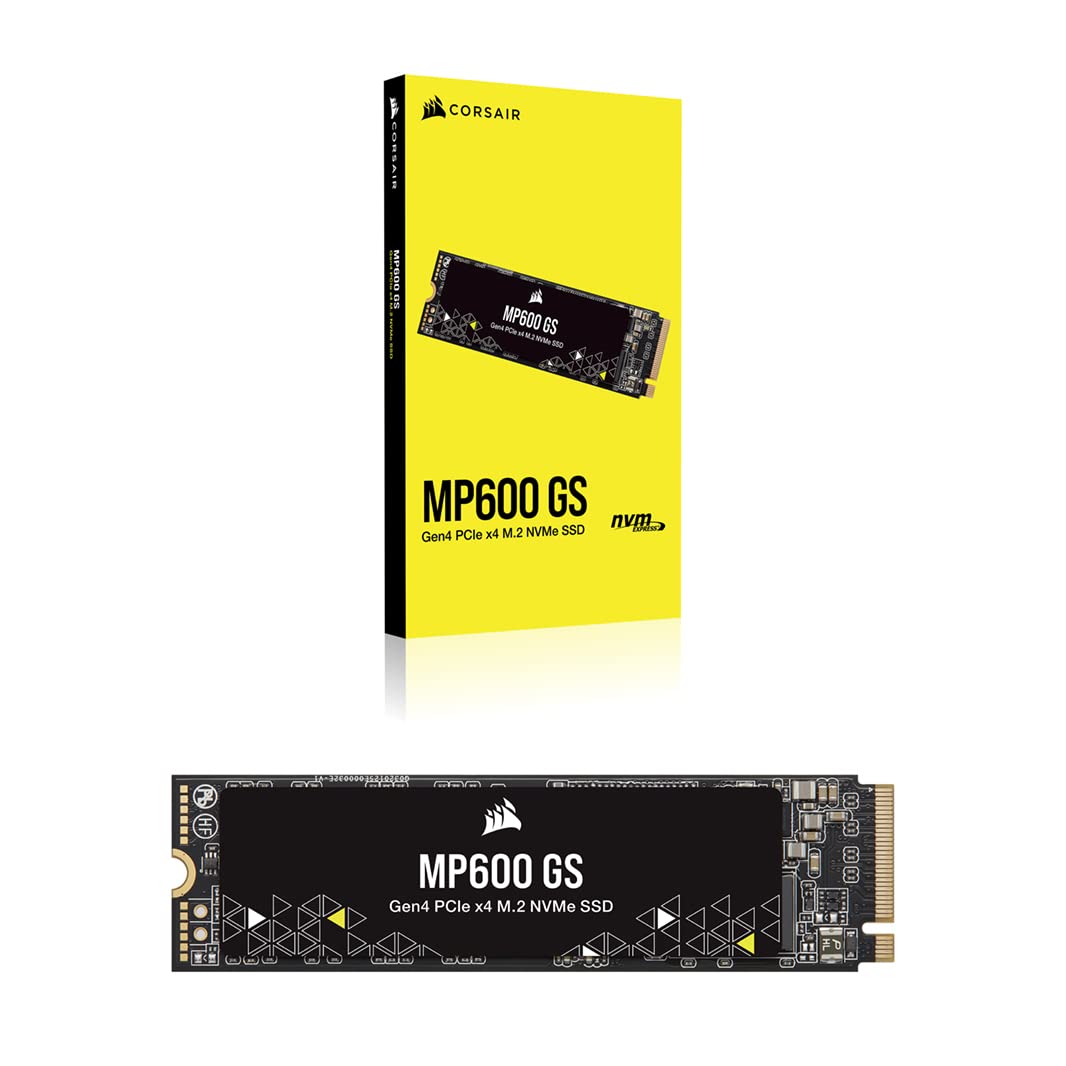 Corsair MP600 GS 1TB PCIe Gen4 x4 NVMe M.2 SSD - High-Speed Gaming SSD with 4800MB/s Read - TLC NAND - M.2 2280 - DirectStorage Ready - Compatible with PS5, Laptops & Desktop PCs - Perfect for Gaming, Video Editing & Workstations