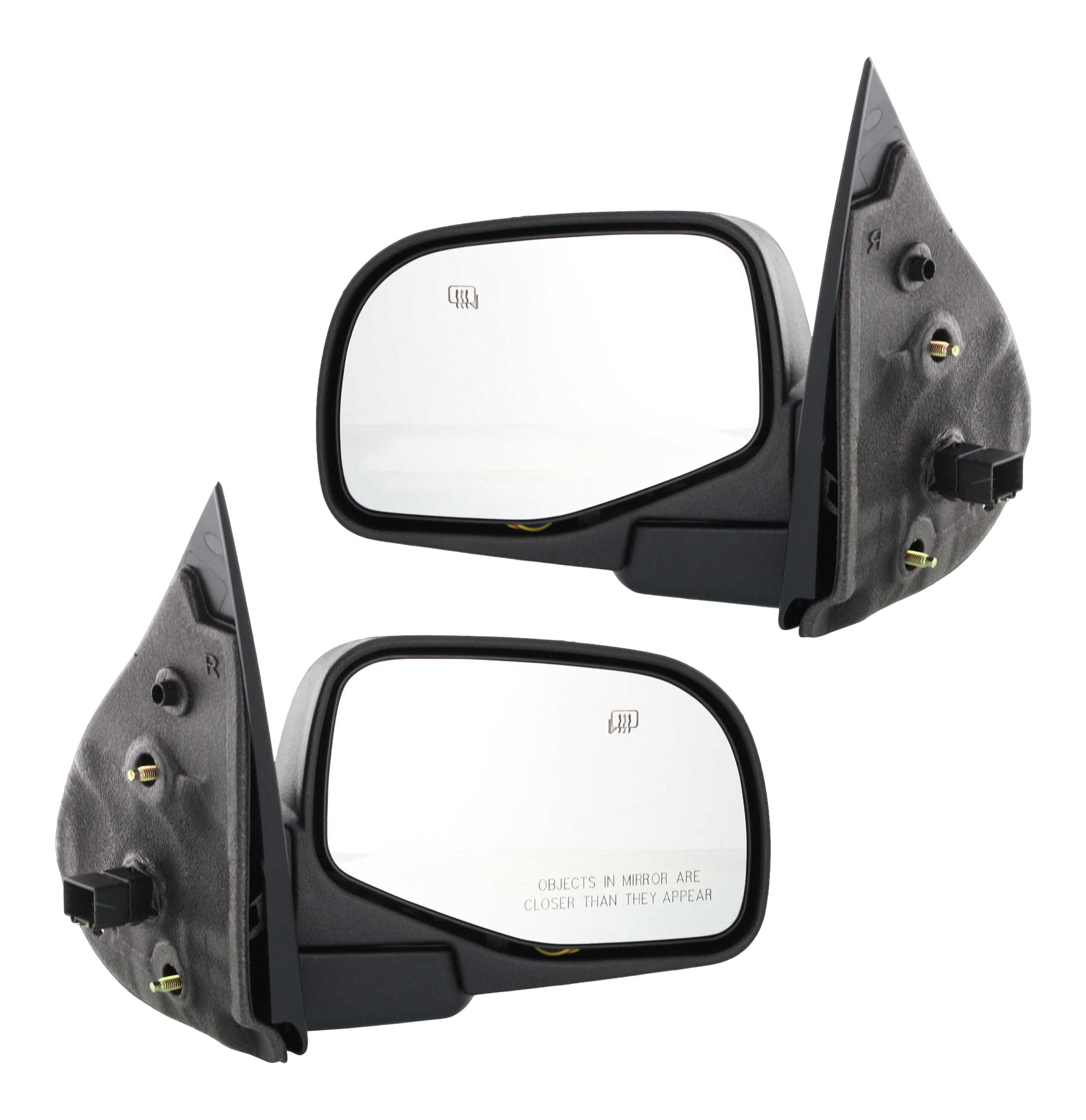 2002-2005 Ford Explorer & Mercury Mountaineer Power Heated Side Mirrors with Puddle Light - Driver & Passenger Replacement Textured Glass - Perfect for Winter Driving & Night Visibility