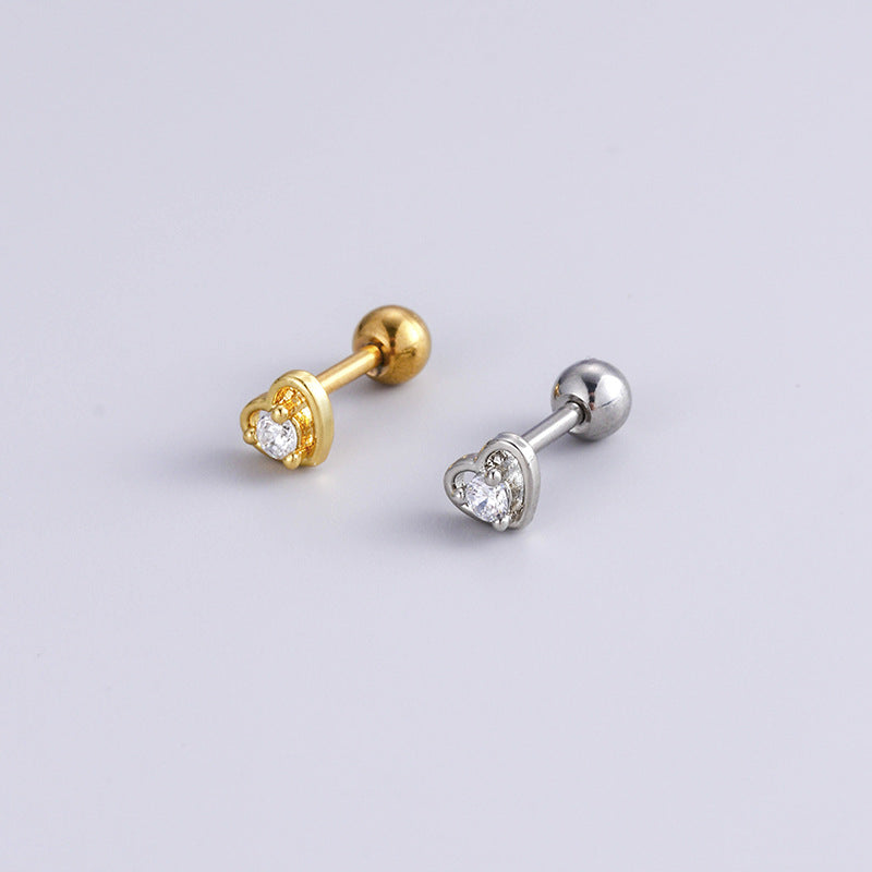 16G Surgical Steel Cartilage Earrings - Bowknot, Heart & Tiny Conch Studs with Ball Back | Hypoallergenic Body Jewelry for Women | Perfect for Daily Wear, Parties & Gifts