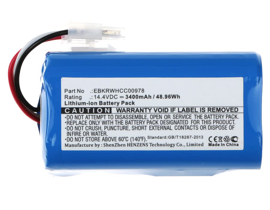 Synergy Digital Replacement Vacuum Cleaner Battery - 14.4V 3400mAh Li-ion Battery Compatible with Yujin Robot EBKRBKDL001039 Model | Perfect for Home Cleaning & Robot Vacuum Maintenance