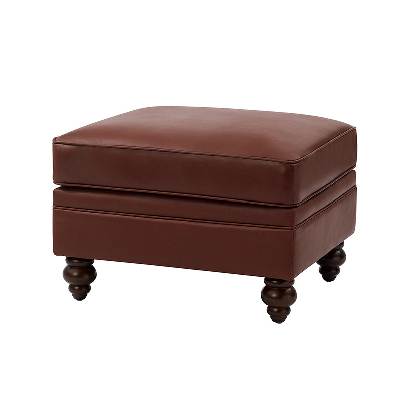 Basilio Modern Genuine Leather Storage Ottoman Bench - Living Room Footrest, Coffee Table & Extra Seating - Perfect for Home, Office & Bedroom