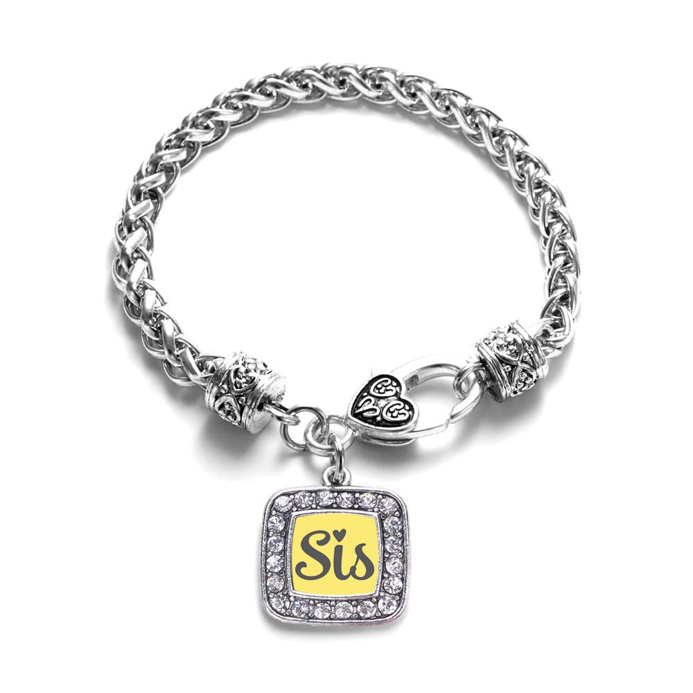 Inspired Silver - Sterling Silver Square Charm Bracelet with Cubic Zirconia for Women | Elegant Fashion Jewelry Gift for Birthday, Anniversary & Special Occasions