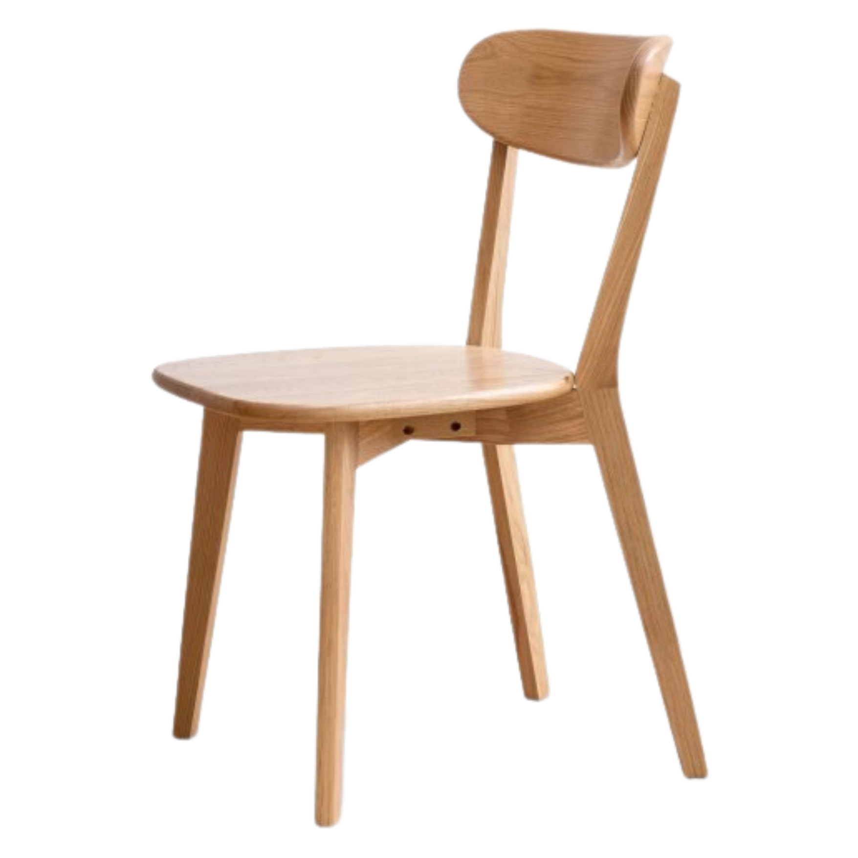 Solid Wood Dining Chair with Curved Backrest - Oak, Cherry, Beech Wood Options - Perfect for Kitchen, Dining Room & Restaurant Seating