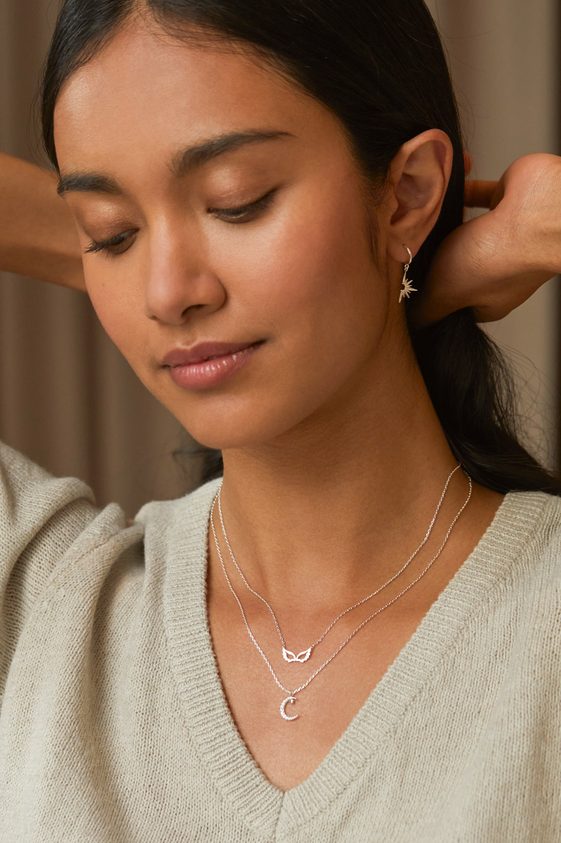 Angel Wings Necklace for Women - Sterling Silver Wing Pendant with 18