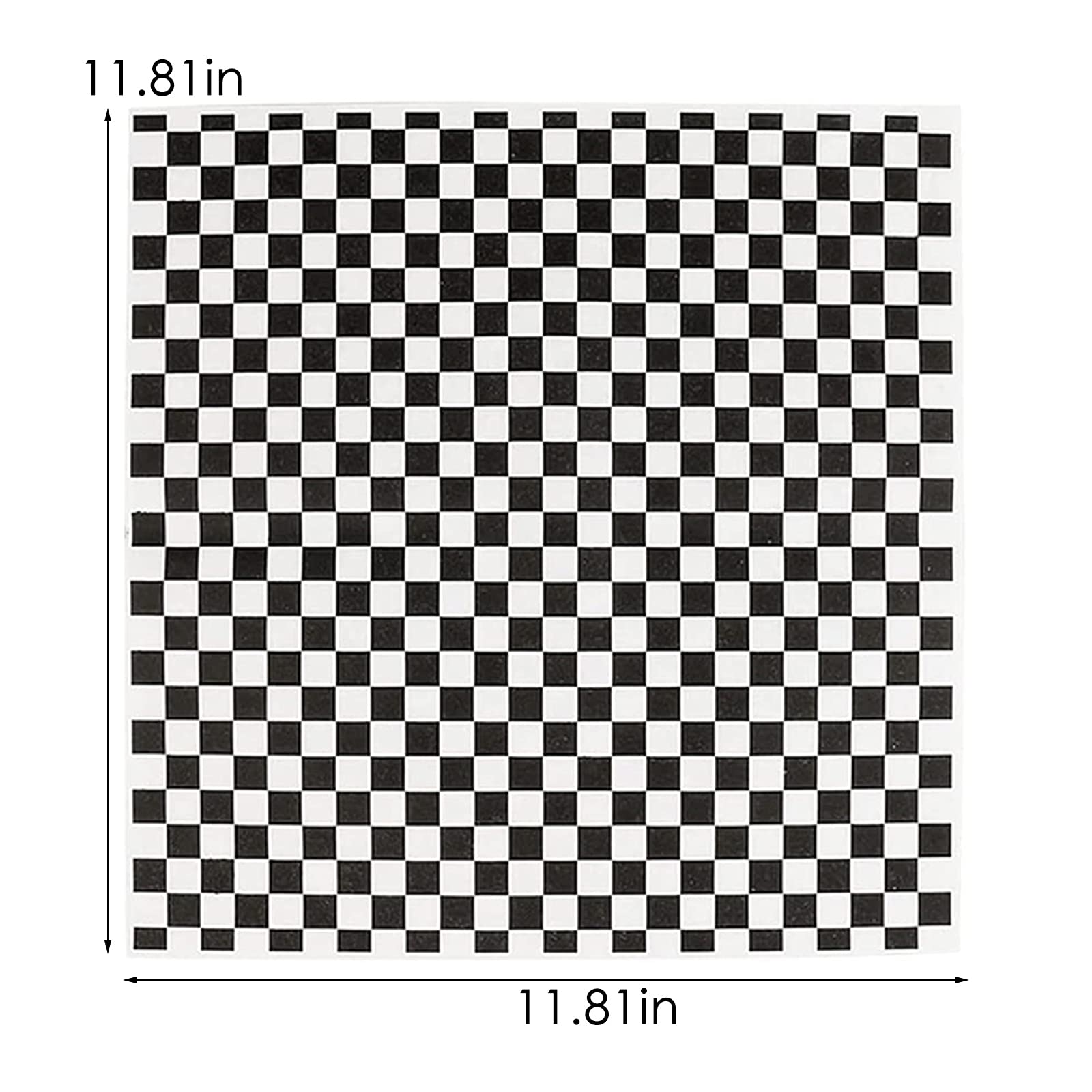 Premium Food Wrapping Tissue Paper - 200pcs Black Plaid Deli Paper, Greaseproof & Wax Paper for Bread, French Fries, Sandwiches - 11.81x11.81 Inches - Ideal for Restaurants, Bakeries, Food Trucks & Home Kitchen Use