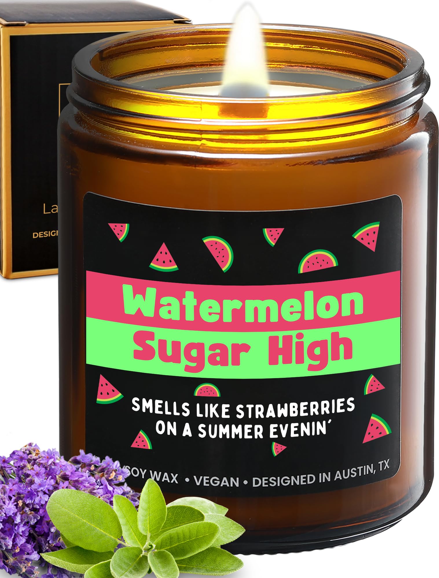 Harry Styles Watermelon Sugar High Scented Candle - Funny Pop Culture Gift for Women - Birthday & Christmas Present - Home Decor & Aromatherapy for Fans