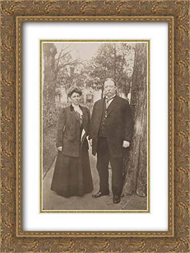 President and Mrs. TAFT 16x24 Double Matted Gold Ornate Framed Art Print - Vintage Historical Portrait for Home & Office Decor - Perfect for Living Room, Study, or Gift