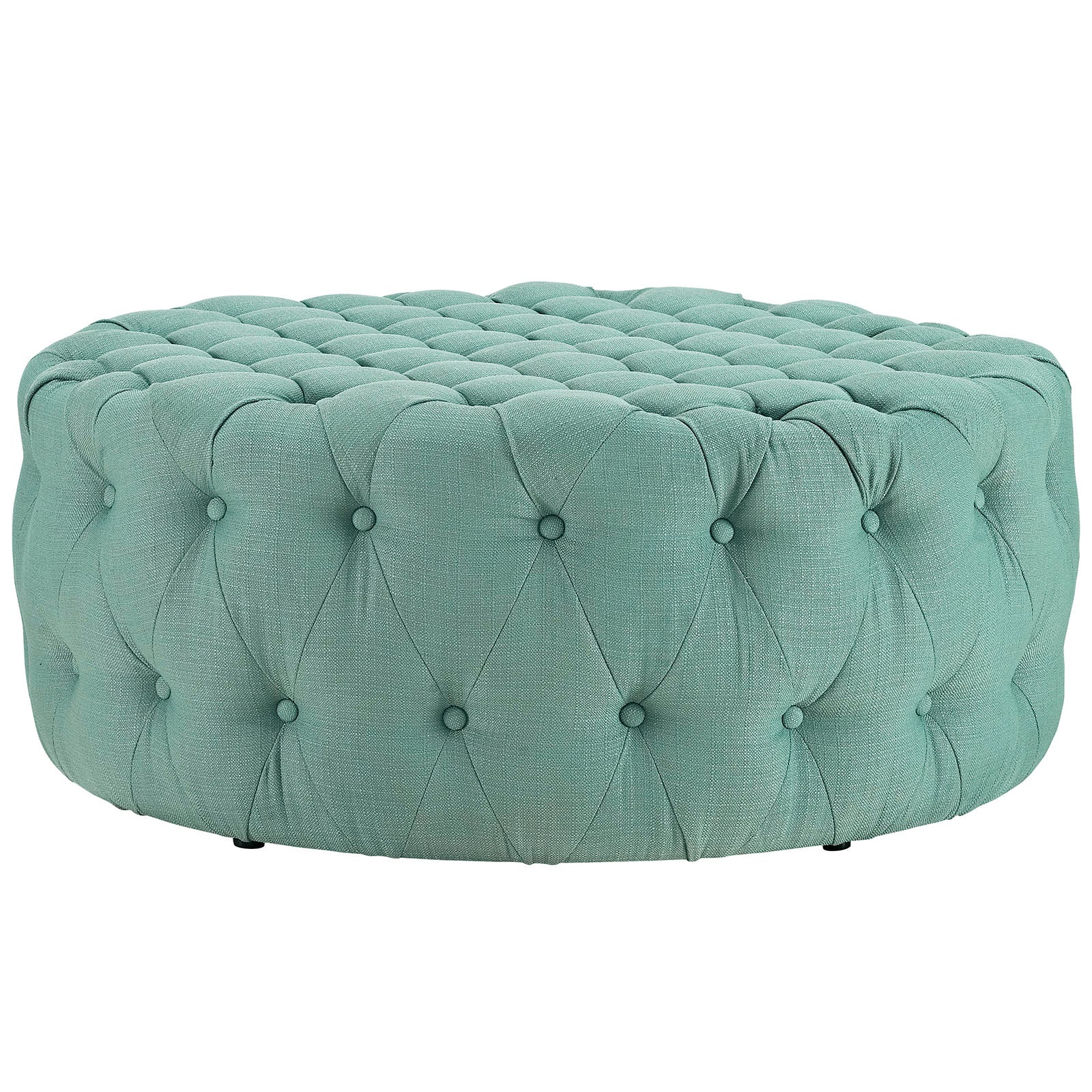 Amour Upholstered Fabric Ottoman Stool with Storage - Soft Tufted Footrest Bench for Living Room, Bedroom & Nursery - Perfect for Extra Seating and Home Decor