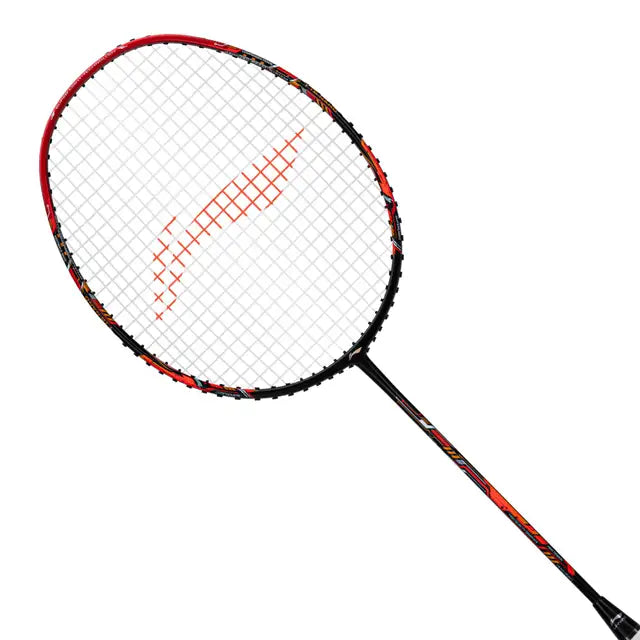 Li Ning Air Force G3 77g Badminton Racket - Prestrung with High Tension, Lightweight Carbon Fiber Shaft (Black/Red/Orange) | Professional Tournament & Training Equipment for Indoor Sports | Made in China