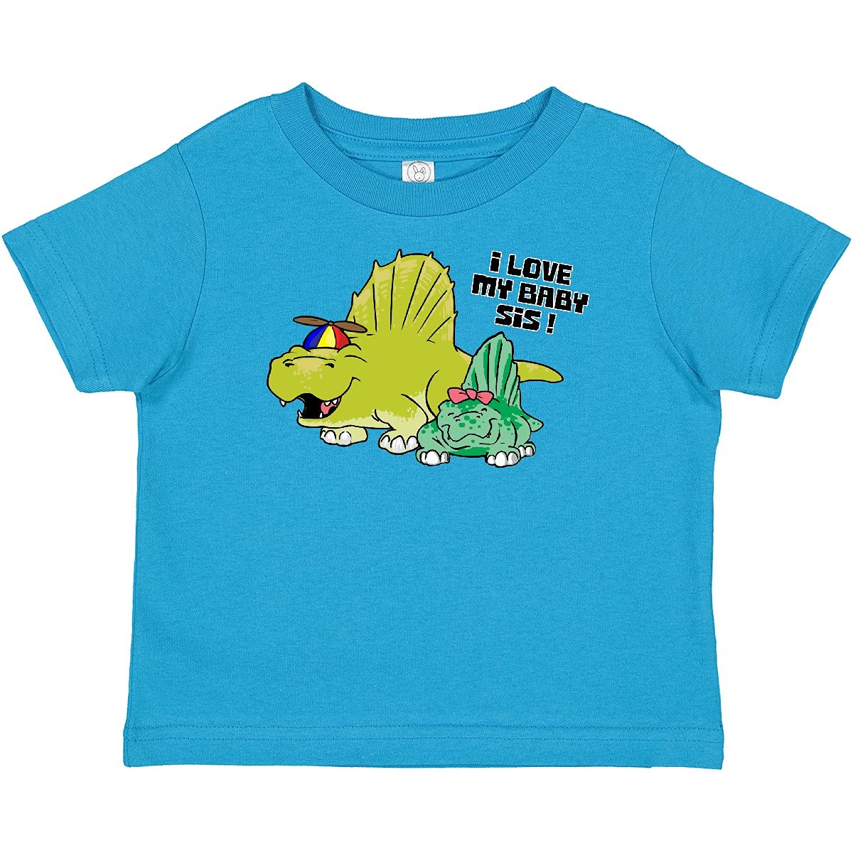 I Love My Baby Sister with Baby Dimetrodon Graphic Baby T-Shirt | Cute Dinosaur Sibling Outfit for Toddlers & Infants | Perfect for Family Photos, Birthdays & Sibling Bonding