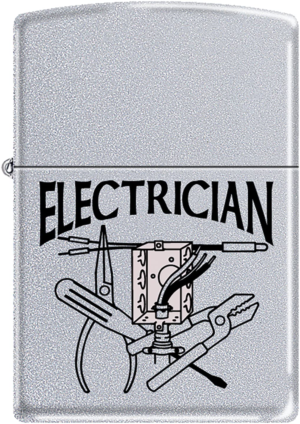 Zippo Windproof Lighter - Satin Chrome for Electricians & Outdoor Use