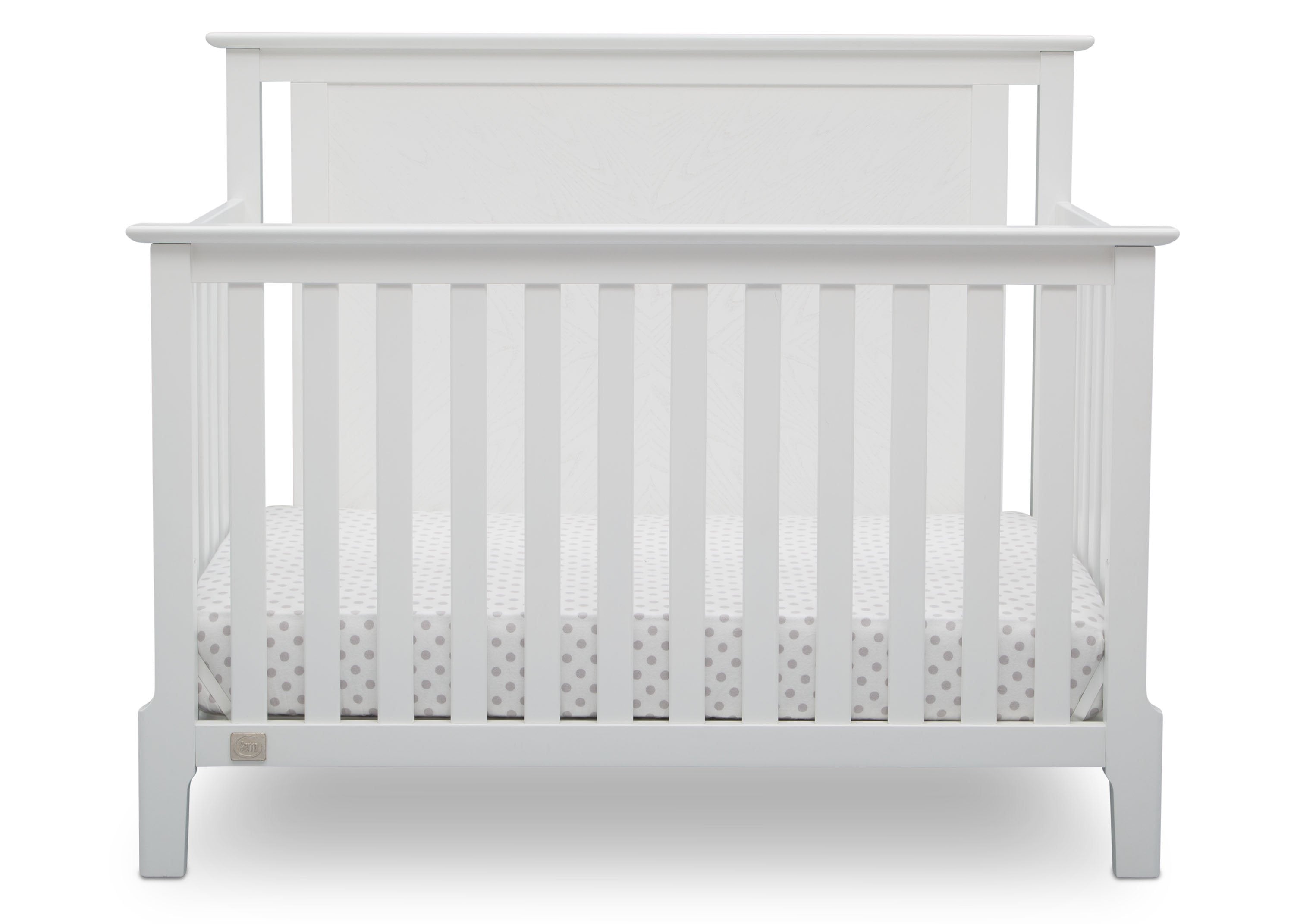 Mid Century Modern 4-in-1 Convertible Baby Crib - Toddler Bed, Daybed & Full Size Bed - Nursery Furniture for Boys & Girls - Perfect for Small Spaces & Modern Homes