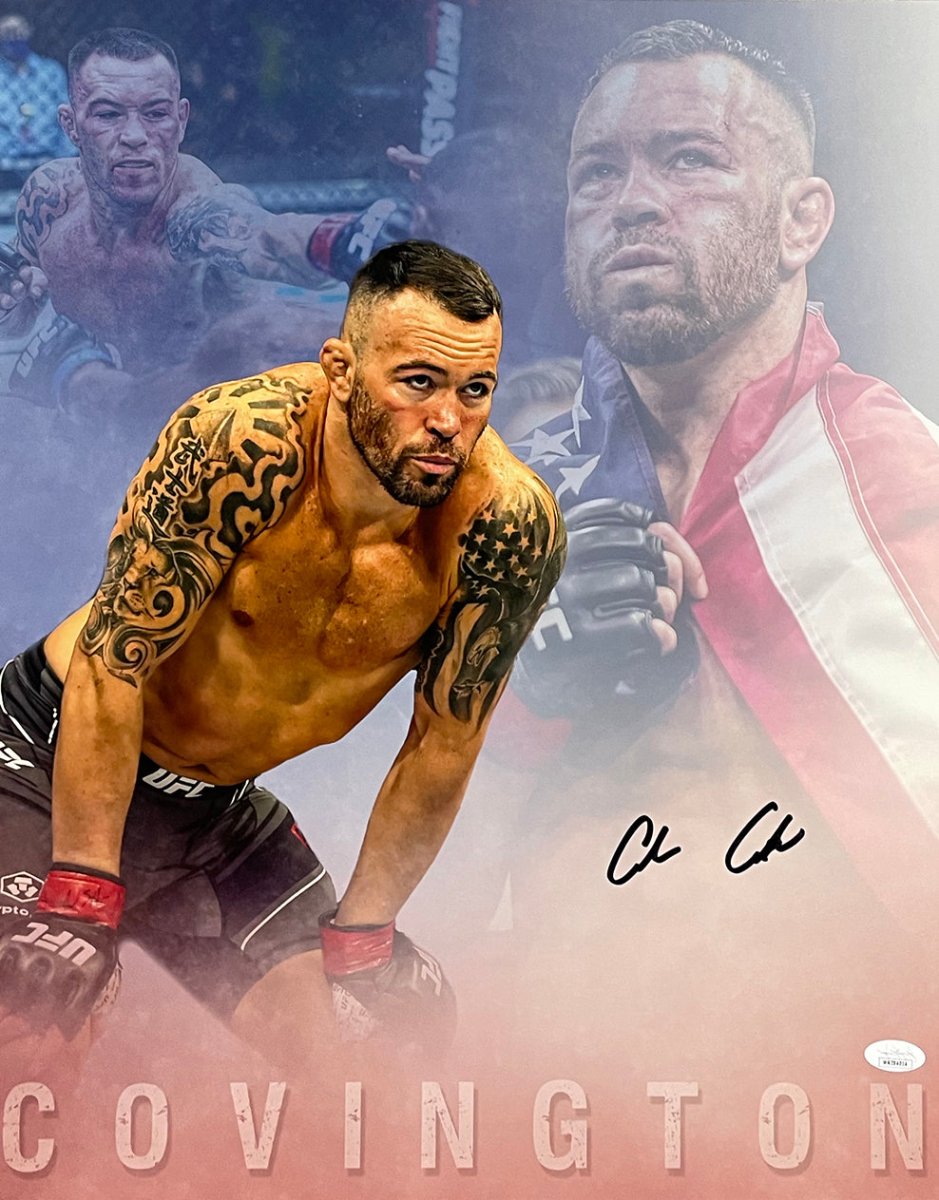 Authentic Colby Covington Signed UFC 16x20 Collage Photo with JSA ITP COA - Limited Edition MMA Memorabilia for Collectors & Fight Fans - Perfect for Man Cave, Sports Bar Decor, or UFC Gift