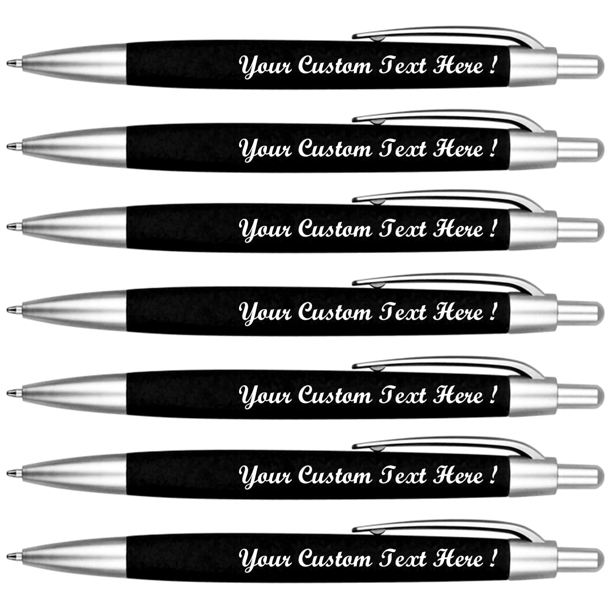 Custom Memorial Click Pens - 100 Pack Personalized Ballpoint Gel Ink Pens with Your Logo/Message - Free Personalization - Ideal for Funerals, Memorial Services & Corporate Gifting