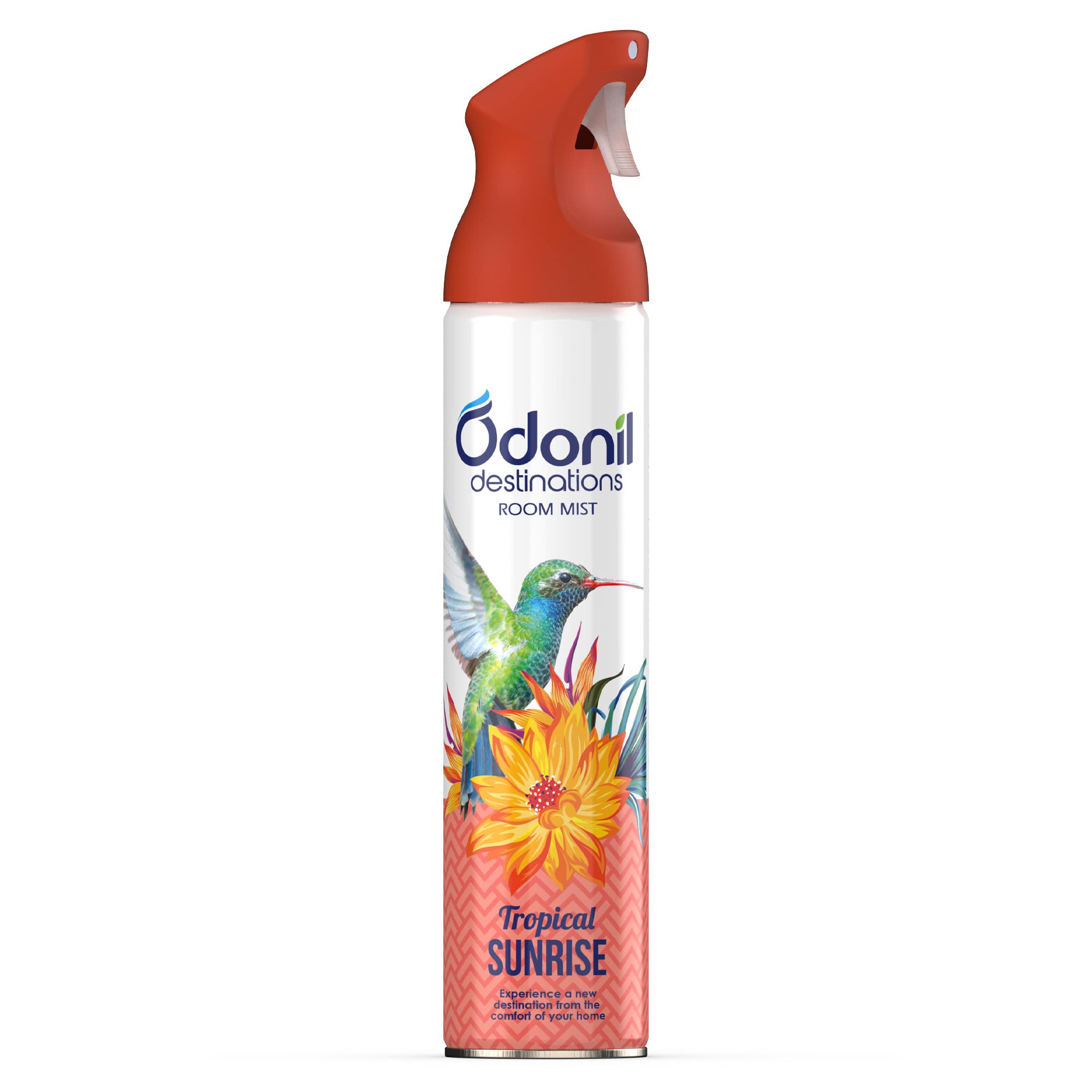 Odonil Destinations Room Air Freshener Spray 240ml - Tropical Sunrise Scent | Long Lasting Fragrance for Home, Office & Car | Eliminates Odors & Freshens Air Instantly