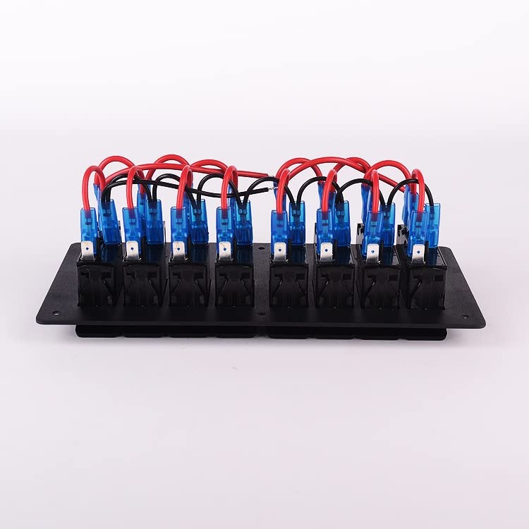 8 Gang Marine Boat RV Switch Panel - Waterproof Aluminum LED Rocker with Circuit Breaker for Car, Boat & RV Styling | Perfect for Dashboards, Control Panels & Marine Applications