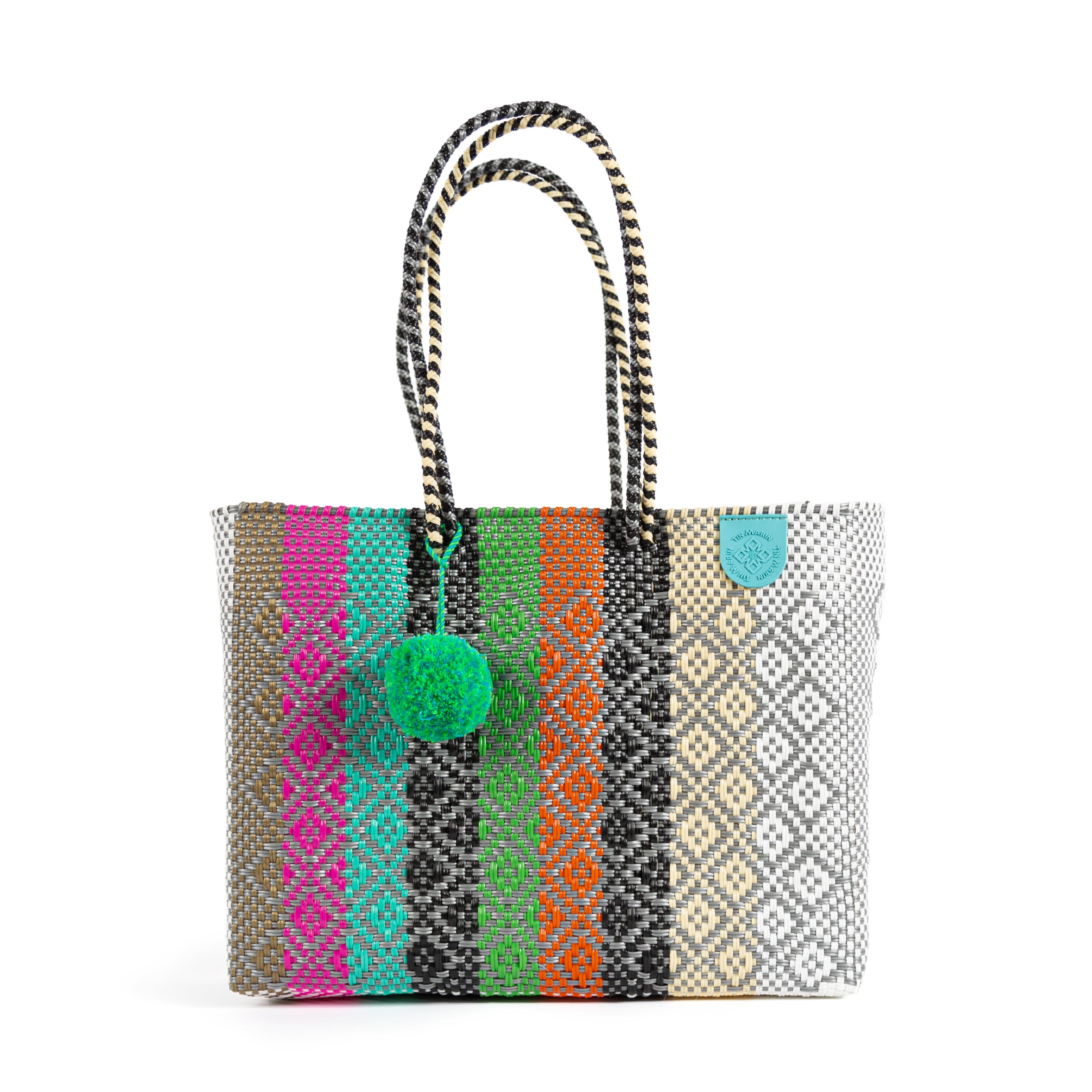 Eco-Friendly Maya Super Tote Bag - Handwoven Recycled Plastic Mexican Beach Tote - Water-Resistant Summer Bag in Vibrant Colors - Perfect for Beach Trips, Shopping & Eco-Conscious Fashion