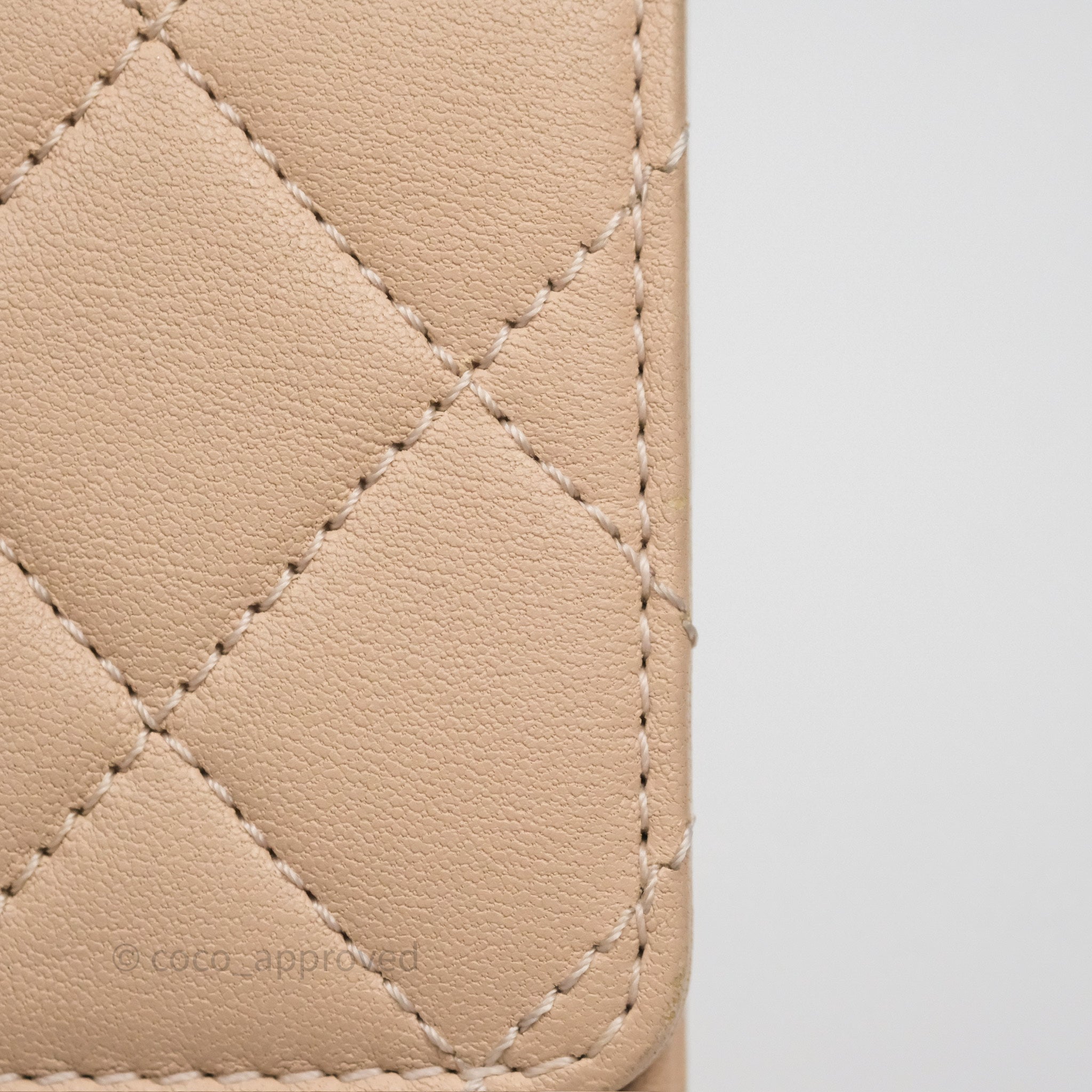 Chanel Classic Flap Bag Quilted Beige Pink Goatskin Leather with Pearl & Aged Gold Hardware - Luxury Crossbody Purse for Women, Perfect for Date Night & Special Occasions