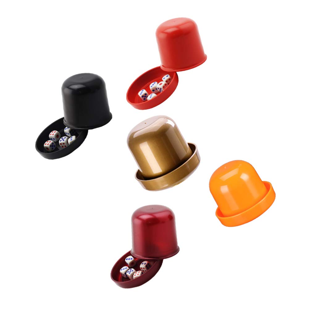 Premium Plastic Dice Cup Set with 5 Anti-Cheating Dots - Professional Game Accessories for Liar's Dice, Yahtzee, Farkle - Perfect for Bars, KTV, Parties & Family Game Nights (Black)