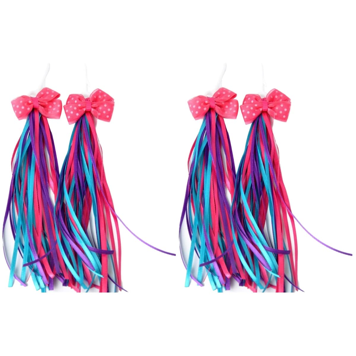PRETYZOOM 4 Pairs Kids Bike Streamers - Colorful Handlebar Tassels for Children's Bicycles & Scooters (Type C) - Fun Ride Accessories for Boys & Girls Outdoor Play
