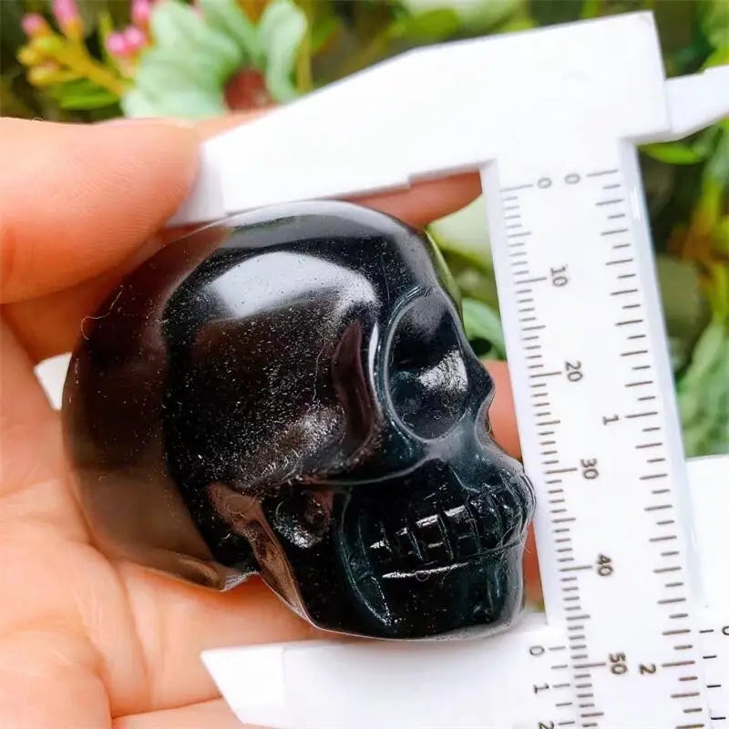 4.5cm Natural Crystal Skull Carving - Polished Healing Gemstone Statue for Feng Shui, Reiki & Wicca Decor | Handmade Spiritual Decor for Meditation, Altar & Home Decoration (1 Piece)