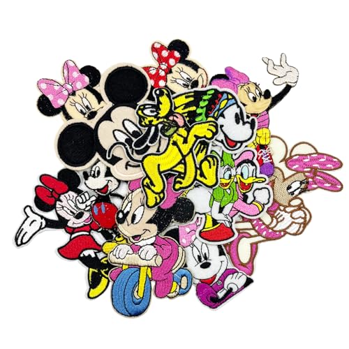 12pcs Mixed Cartoon Mouse Embroidered Iron On Patches for DIY Clothing, Backpacks & Denim Jackets - Fun & Cute Sewing Appliques for Kids & Adults