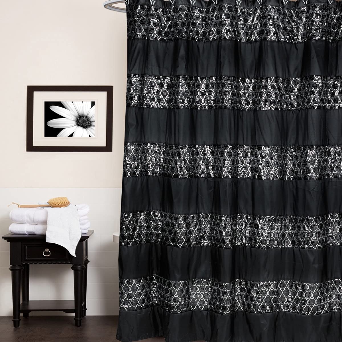 Luxury Shower Curtain and Hooks Set - Waterproof Bathroom Decor with Stainless Steel Hooks for Modern Home & Spa Experience