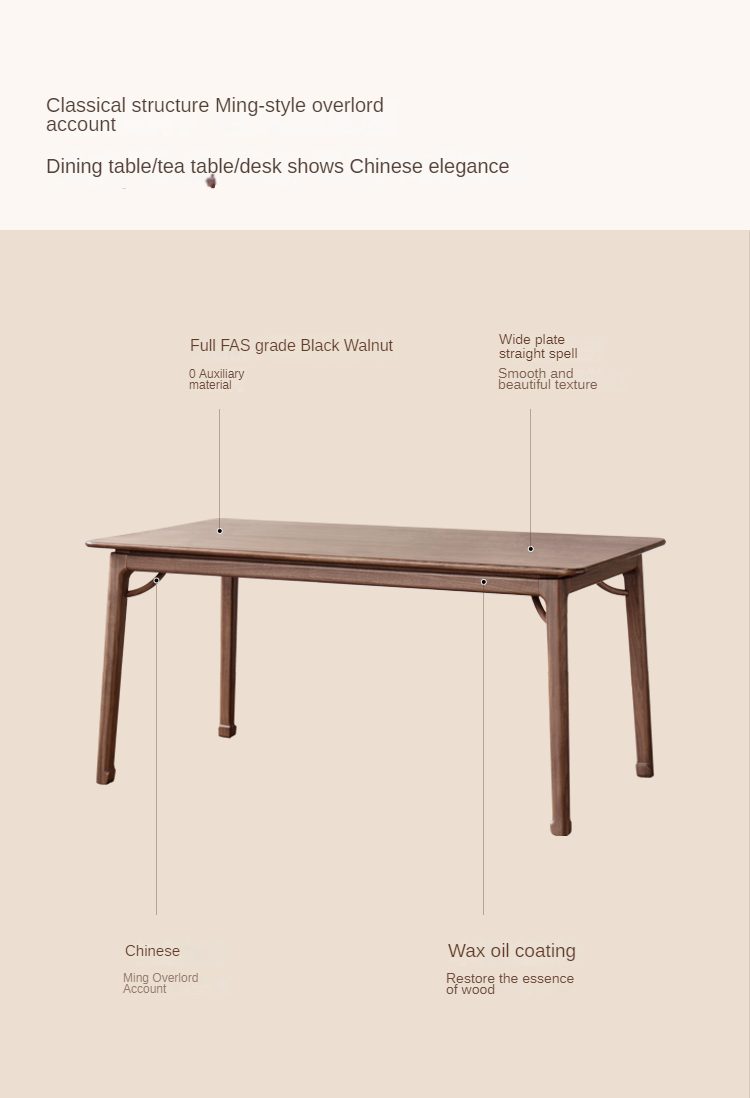 Premium Black Walnut & Ash Solid Wood Dining Table - Handcrafted in North America | Rustic Farmhouse Style for Dining Room, Kitchen, or Open Concept Living Space