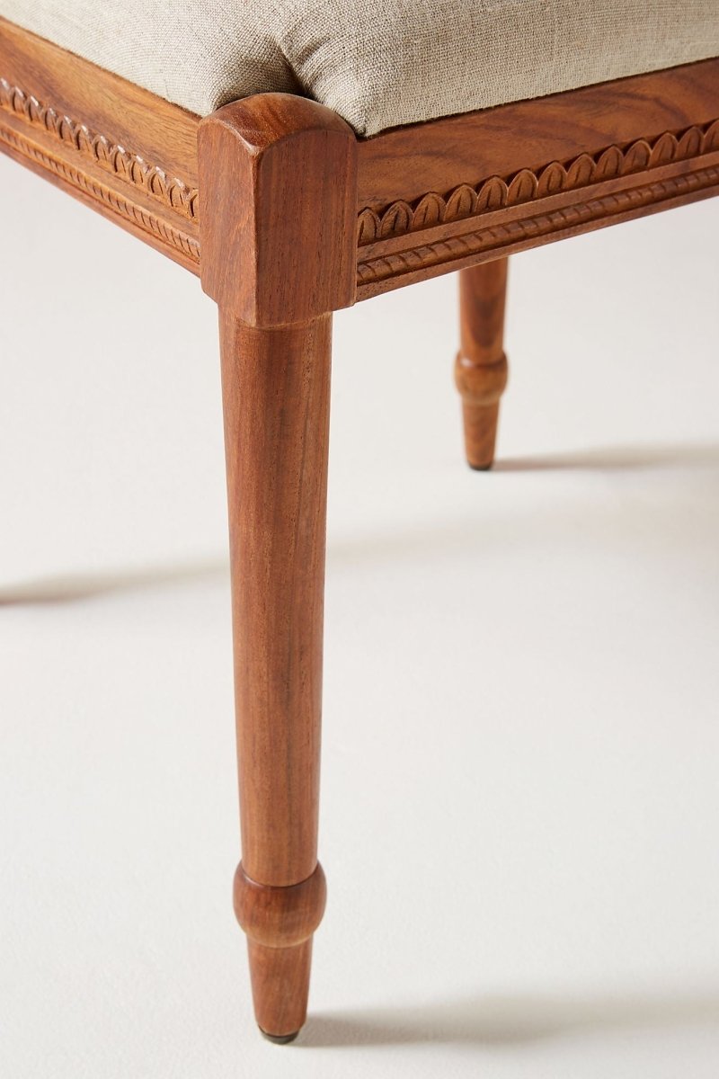 Hand Carved Peacock Design Wooden Dining Chair - Traditional Indian Handcrafted Furniture for Home Decor, Living Room, Dining Room & Office Use