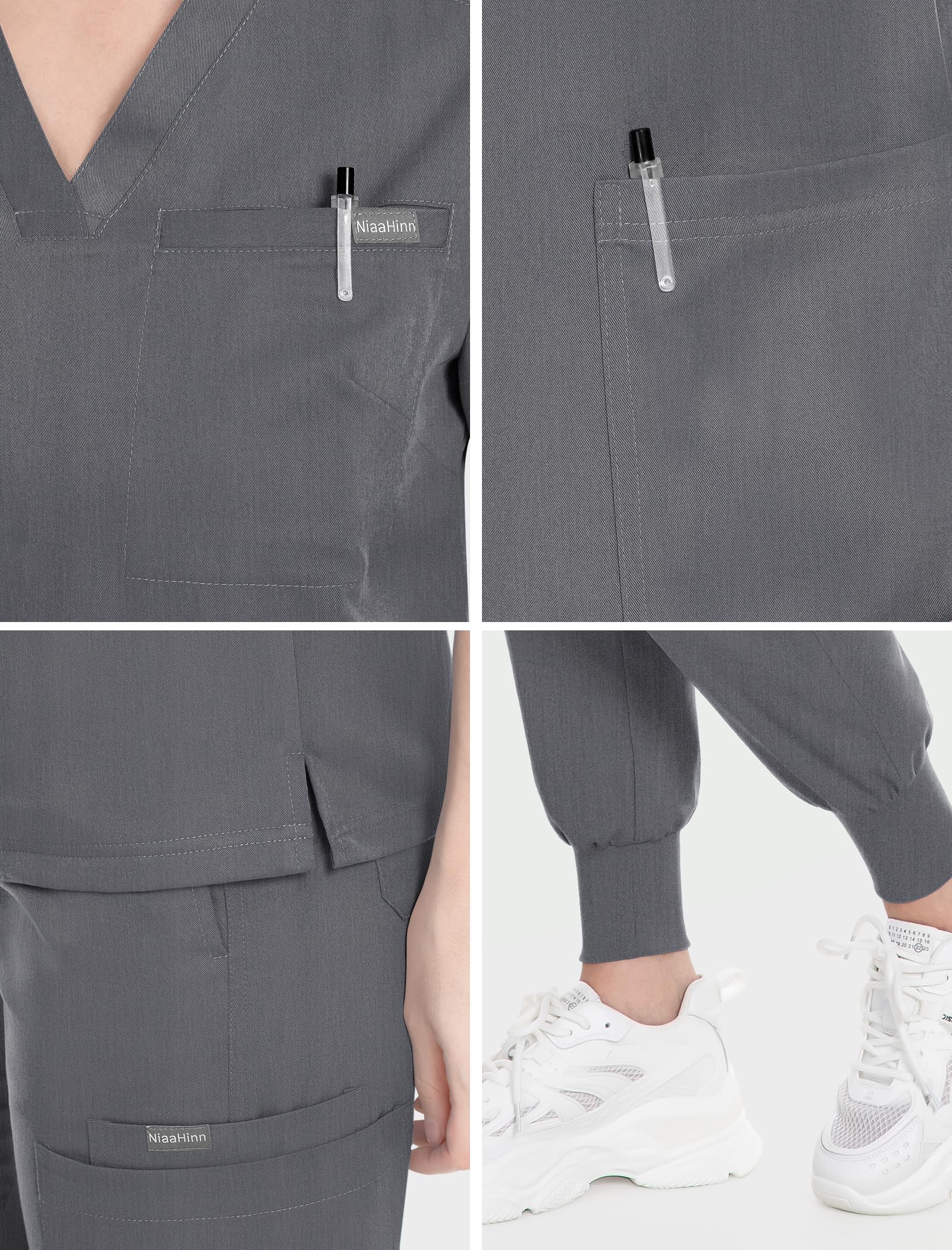Niaahinn Women's Classic Scrub Set - Comfortable Medical Workwear Top & Yoga Jogger Pants for Nurses, Doctors & Healthcare Professionals | Perfect for Hospital Shifts, Clinics & Yoga Sessions