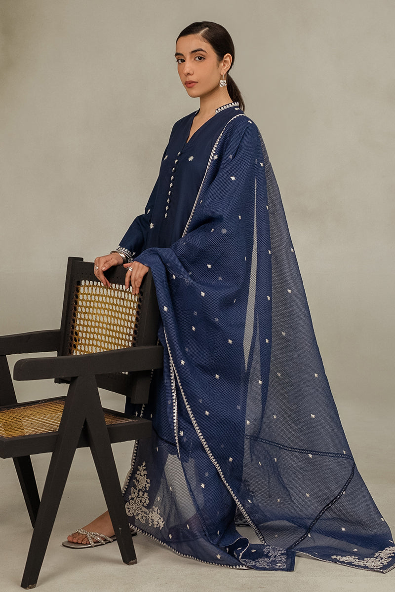 Midnight Pearl 2-Piece Set (Shirt & Dupatta) - Elegant Ethnic Outfit for Women, Parties, Weddings & Festive Occasions