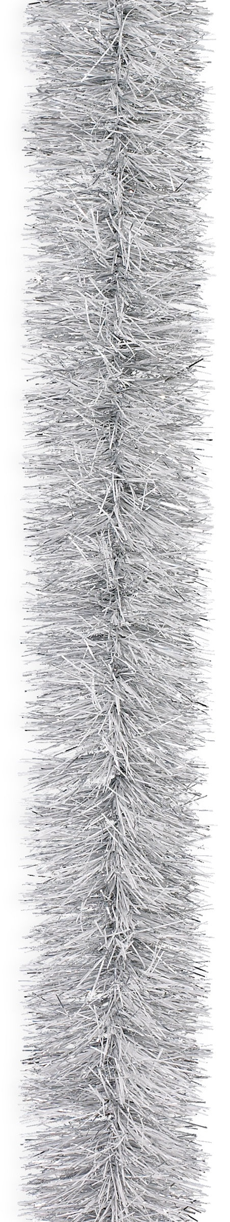 15' Super Plush Silver White Tinsel Christmas Garland - Premium Holiday Decor for Tree, Mantel, Staircase & Home Decoration