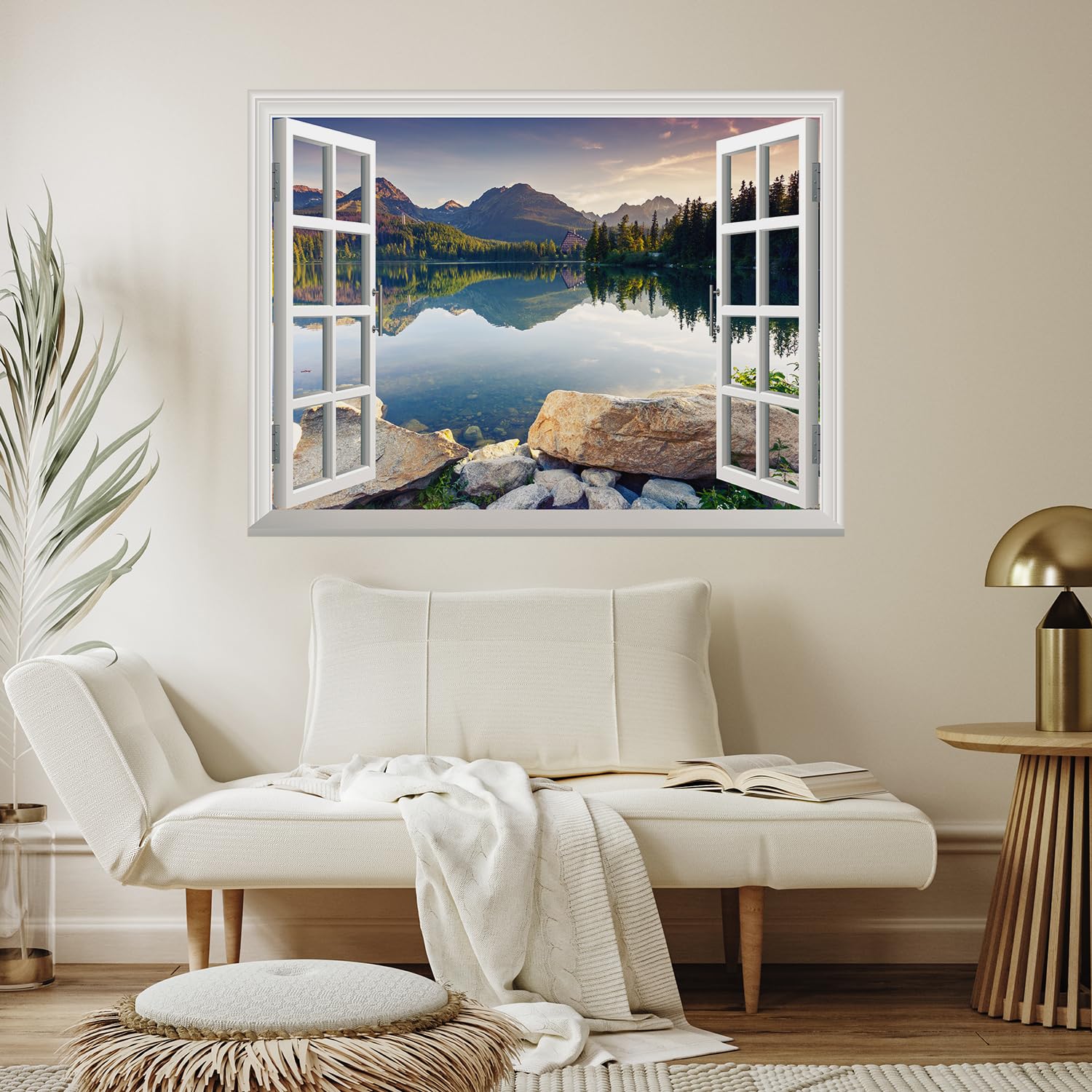 Wall26 Removable Wall Sticker - Autumn Lake View Mural, 24