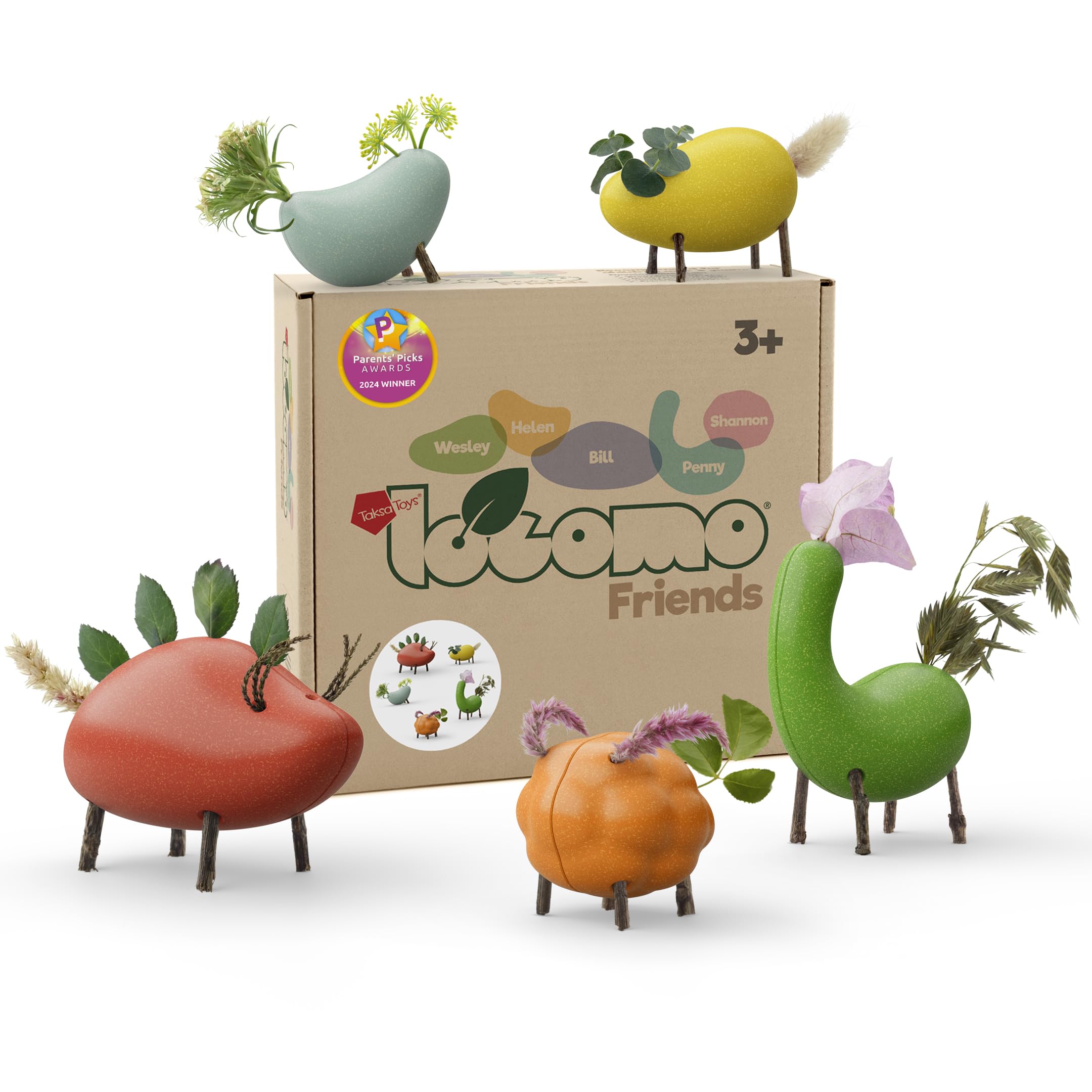 Taksa Toys Locomo Friends III - Waldorf & Montessori Wooden Animal Figures for Kids Ages 3-7 | Open-Ended Educational Toys for Outdoor Play, Creative Learning & Nature Exploration | Eco-Friendly Wooden Toys Gift Set (5-Piece) - Perfect for Preschool Classrooms, Backyard Adventures & Imaginative Play