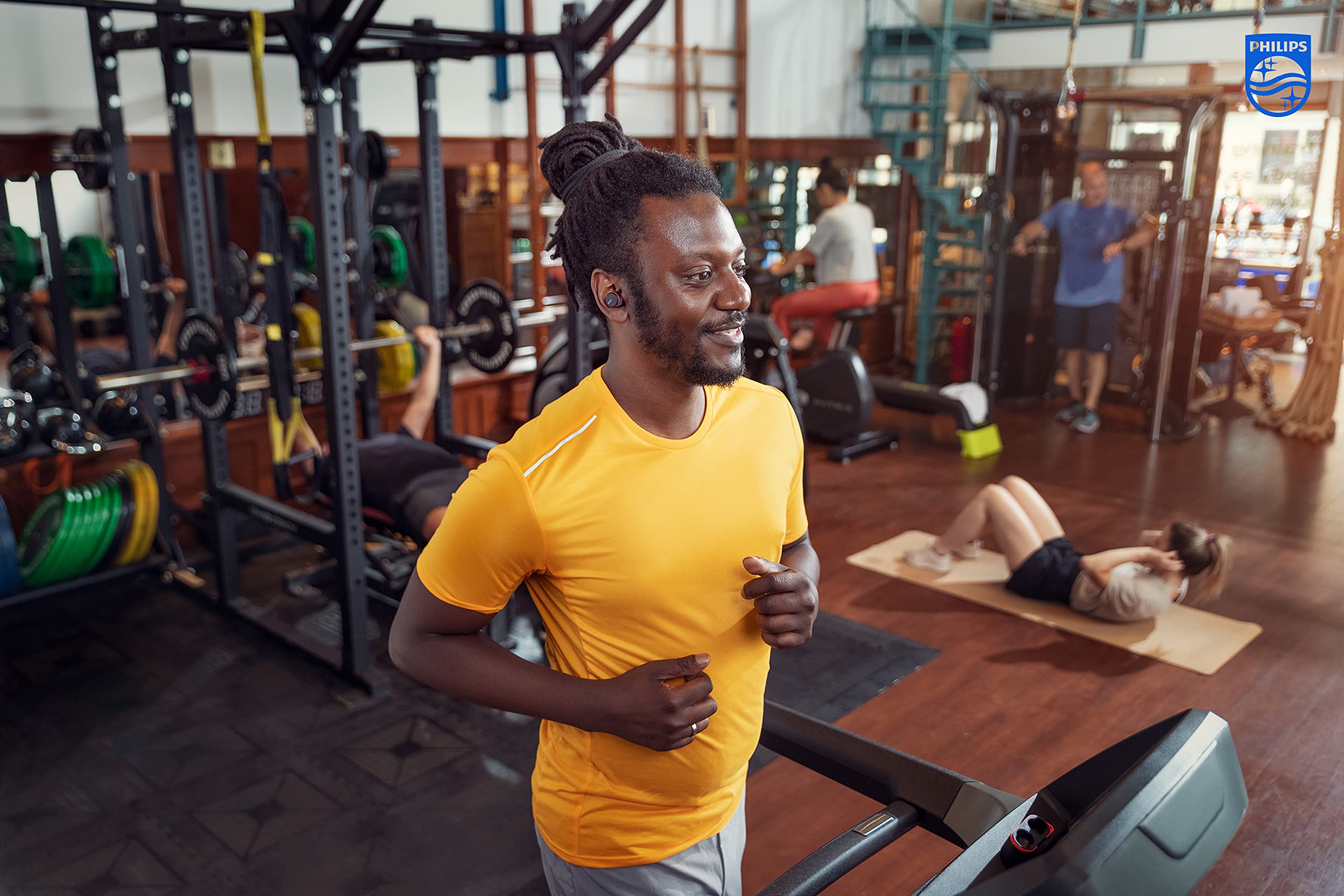 Philips GO A7507 Wireless Sports Headphones with Active Noise Cancelling (ANC), Bluetooth Multipoint & Bone Conduction Mic - Crystal Clear Calls, Sweatproof & Secure Fit for Running, Gym Workouts & Outdoor Activities - Black