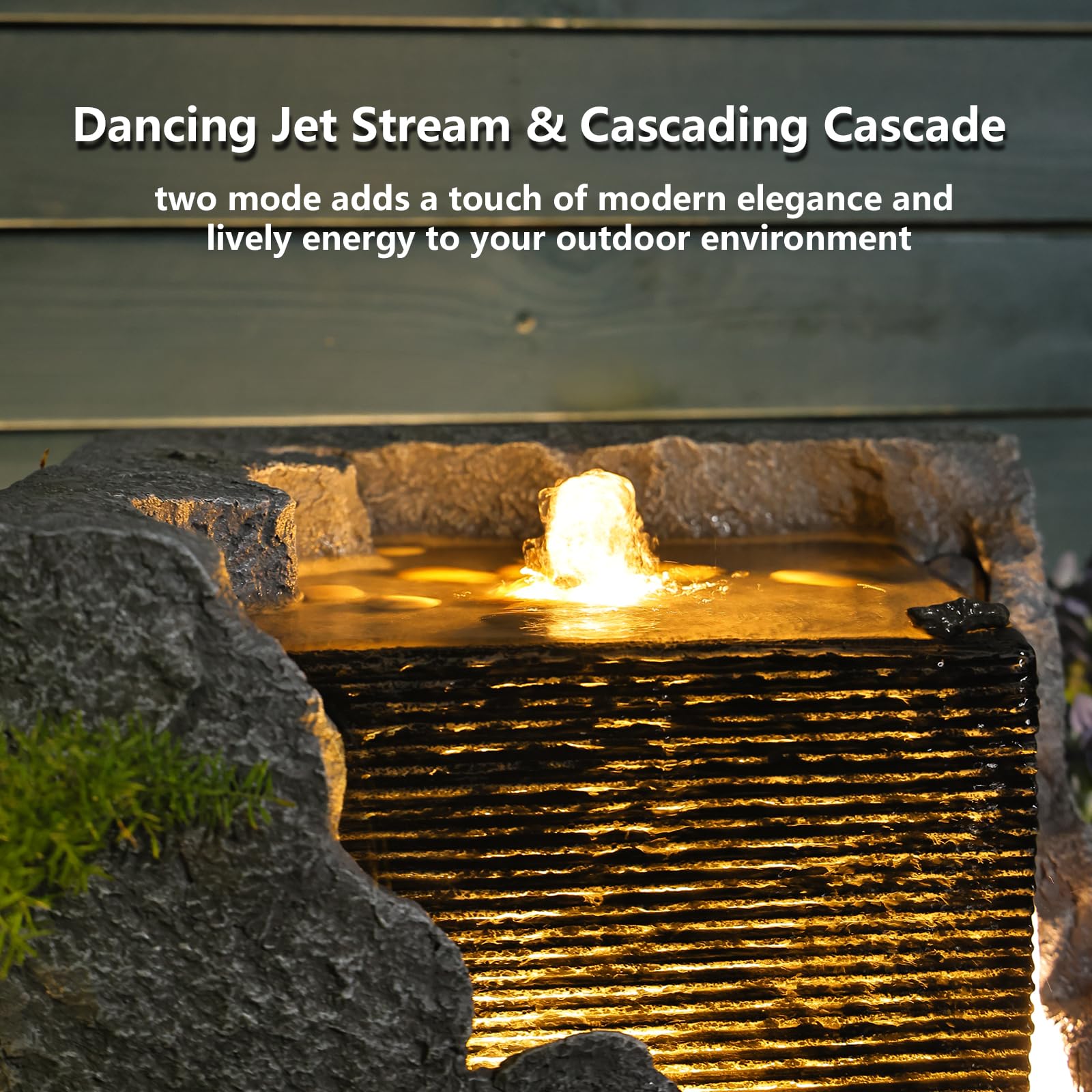 Outdoor Garden Water Fountain - Freestanding Cascading Floor Fountain with Waterfall for Patio, Yard, and Indoor Decor | Perfect for Relaxation and Zen Ambiance