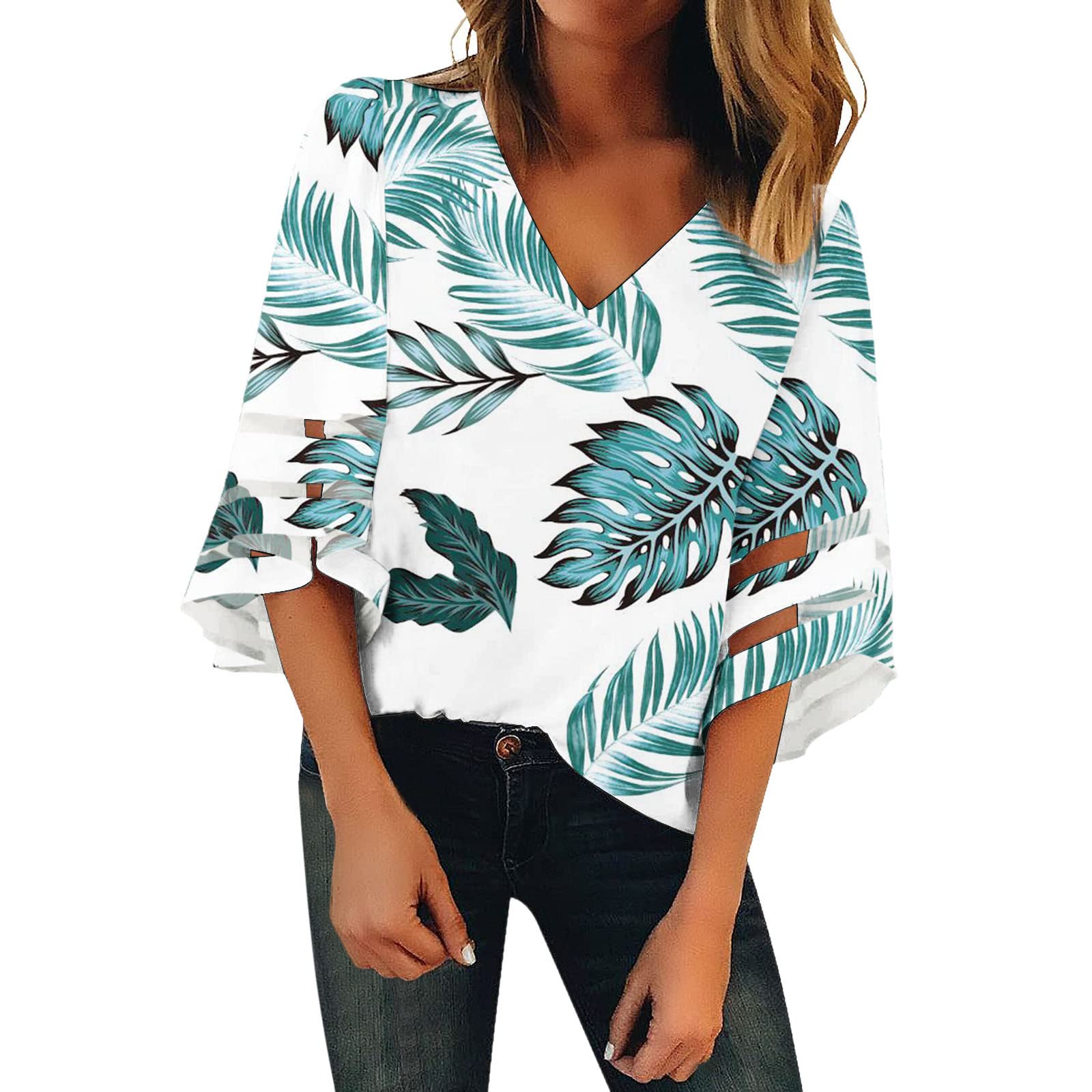 Women's Casual Long Sleeve V-Neck Tunic Tops for Fall & Spring | Comfortable Blouse for Everyday Wear, Office, and Outings