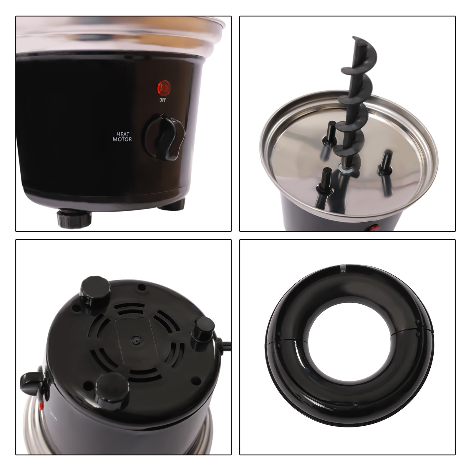 3-Tier Electric Chocolate Fondue Fountain Machine - Stainless Steel Melting Heater for Hot Chocolate, Cheese & Liqueurs - Perfect for Parties, Weddings & Dessert Buffets
