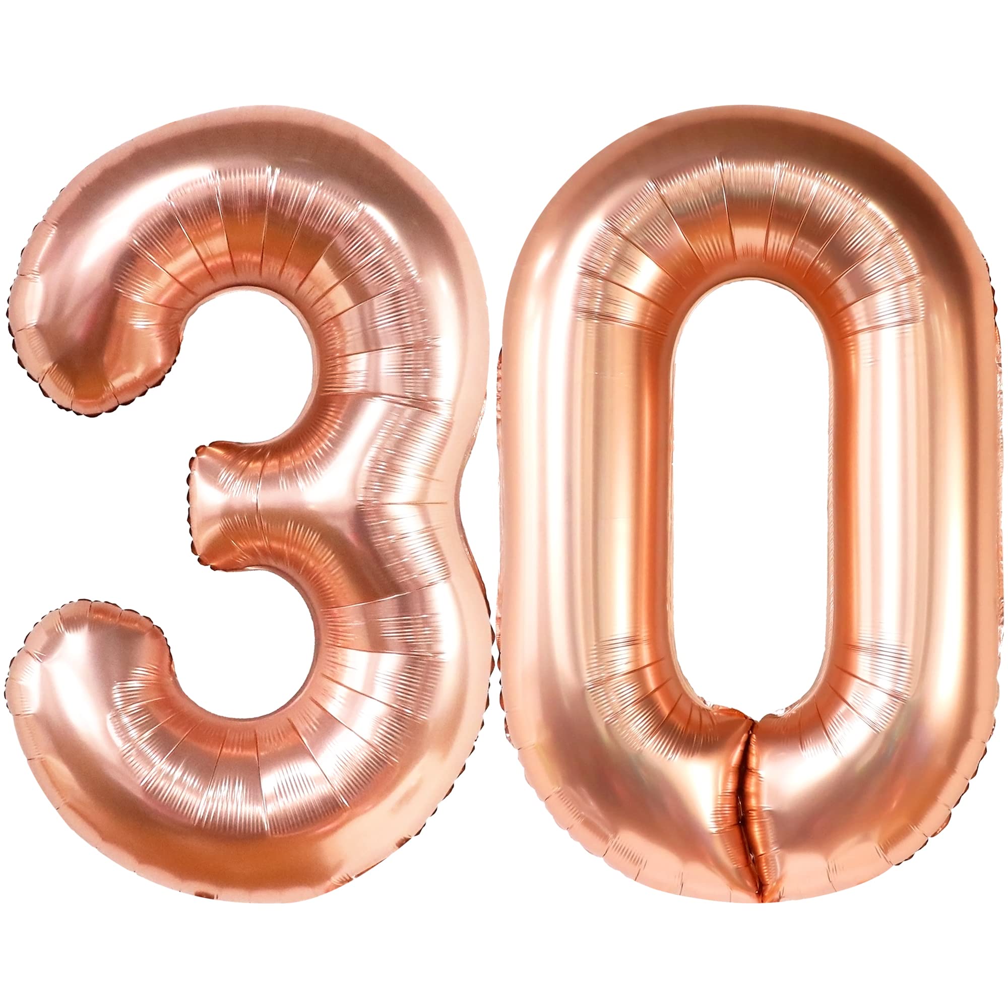KatchOn 40 Inch Rose Gold Foil 30 Balloon Numbers - Large 30th Birthday Decorations for Women | Perfect for Birthday Parties, Anniversaries & Photo Backdrops