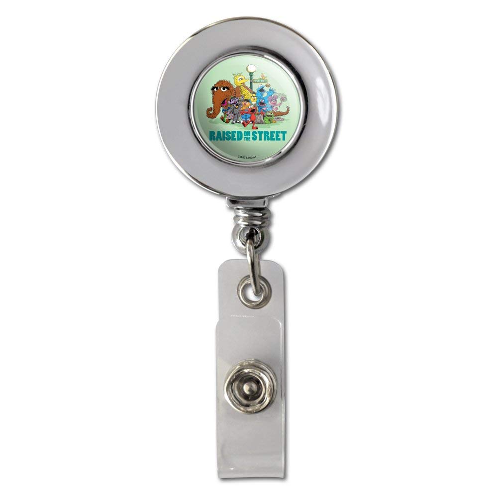 Sesame Street Retractable ID Badge Holder with Chrome Clip - Official Licensed Character Card Reel for Teachers, Nurses, Security & Office Professionals