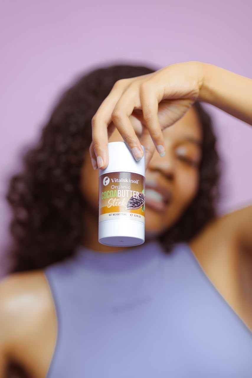 Organic Cocoa Butter Body Stick - Belly Butter, Heel Balm & Travel Lotion for Dry Skin (6.7 fl oz) | Moisturizing & Nourishing for Pregnancy, Cracked Heels & On-The-Go Hydration