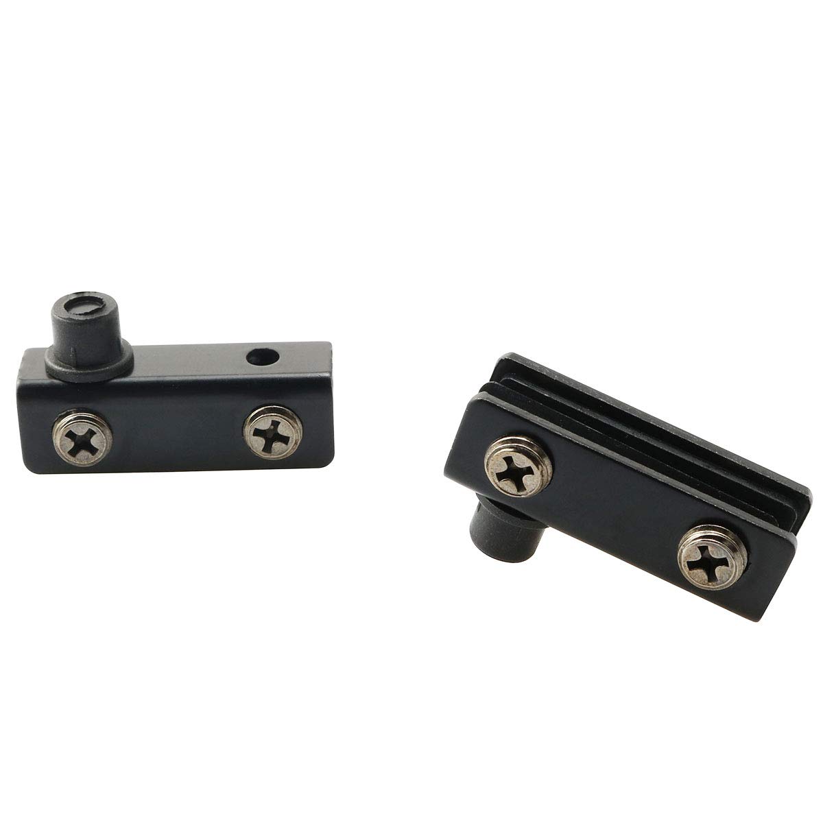 2 Sets Black Iron Nickel Plated Glass Door Pivot Hinges - Heavy Duty Glass Clamp Door Accessories for Cabinet, Shower, and Furniture (TAODAN) - Perfect for Modern Home and Office Interior Design