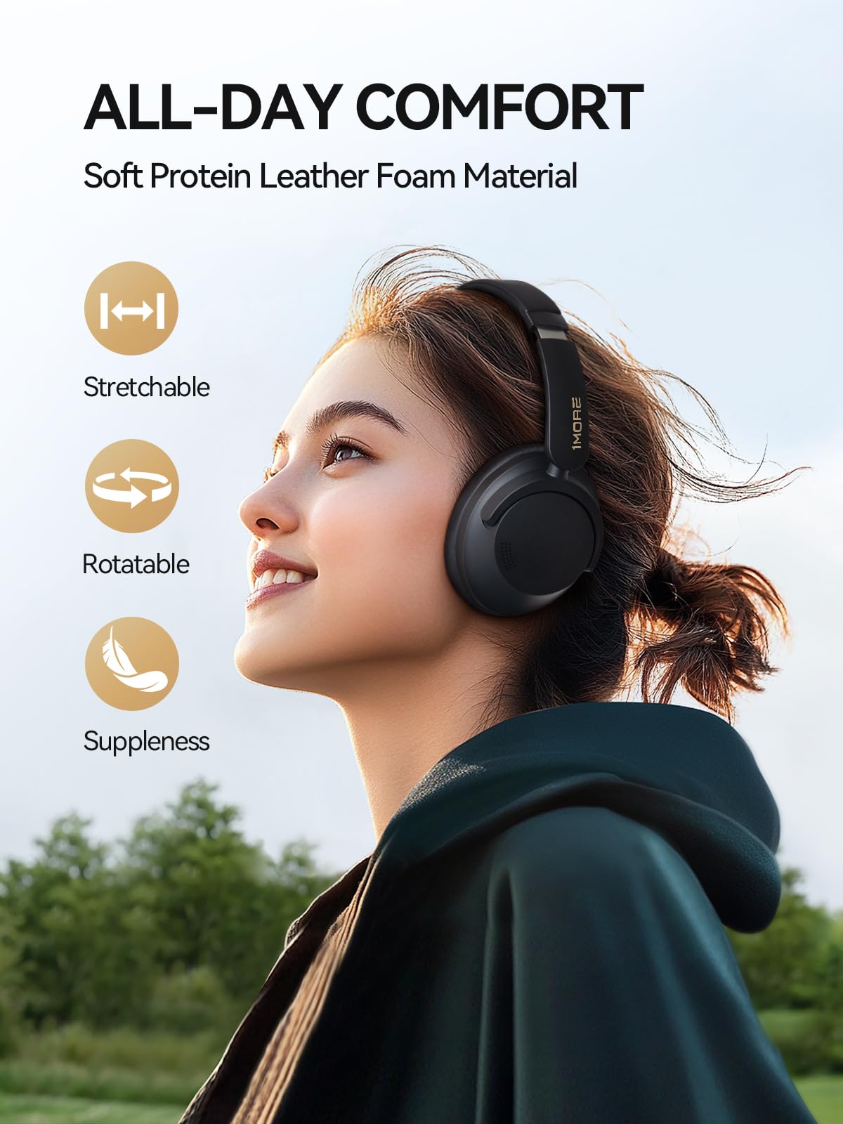 1MORE SonoFlow-Pro Wireless Noise Cancelling Headphones - Over Ear Bluetooth 5.4 Headset with LDAC Hi-Res Audio, 100H Battery Life, QuietMax ANC, Comfortable Fit for Travel, Work & Gaming - Clear Calls & Premium Sound Quality
