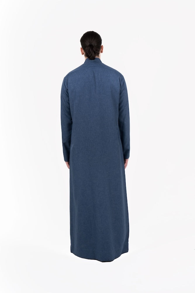 Men's Light Blue Kuwaiti Thobe - Traditional Arabic Robe for Comfort & Style - Perfect for Eid, Weddings & Special Occasions